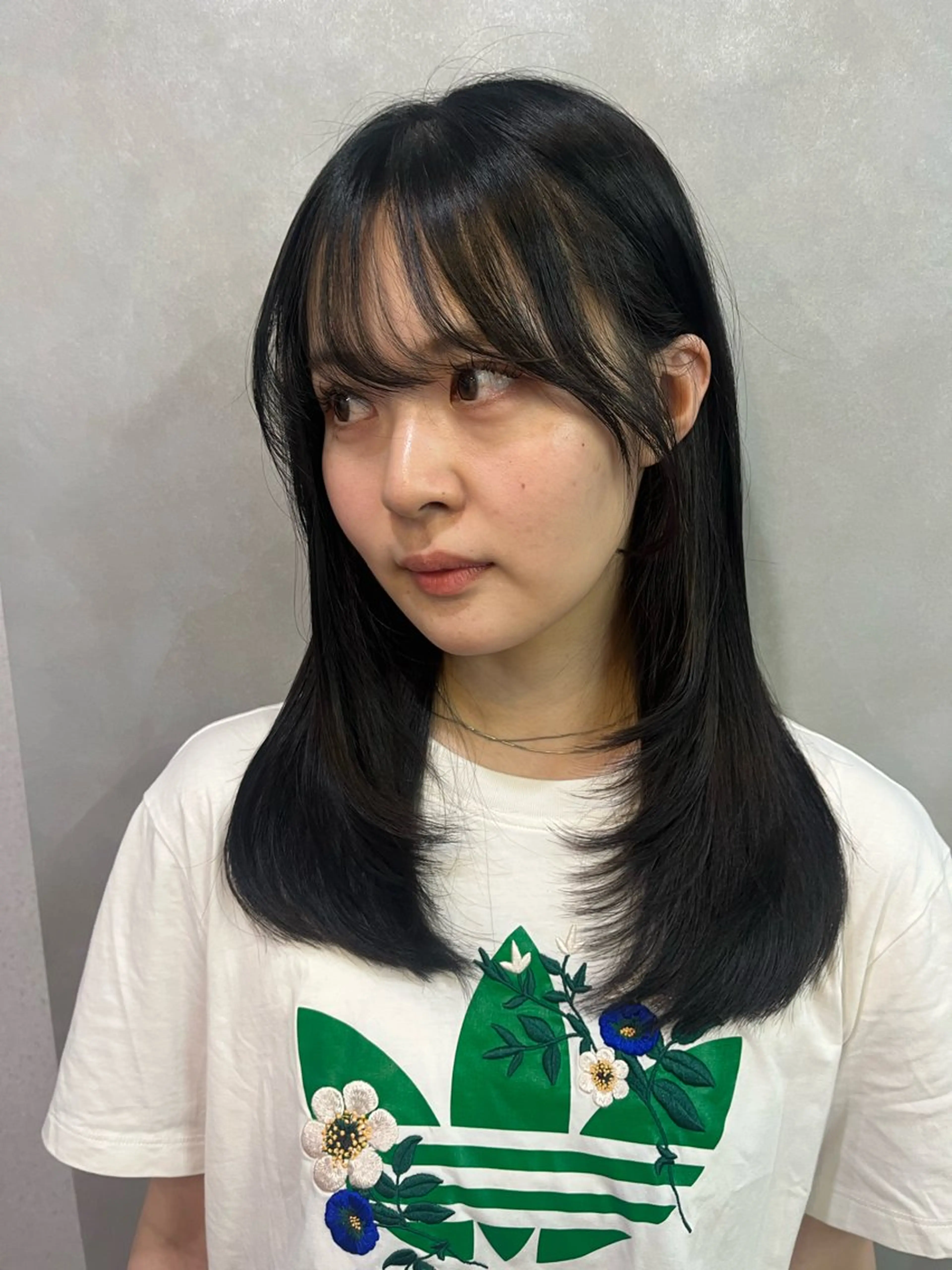 セミロング 透明感/グレージュ /韓国レイヤー🪽のヘアスタイル