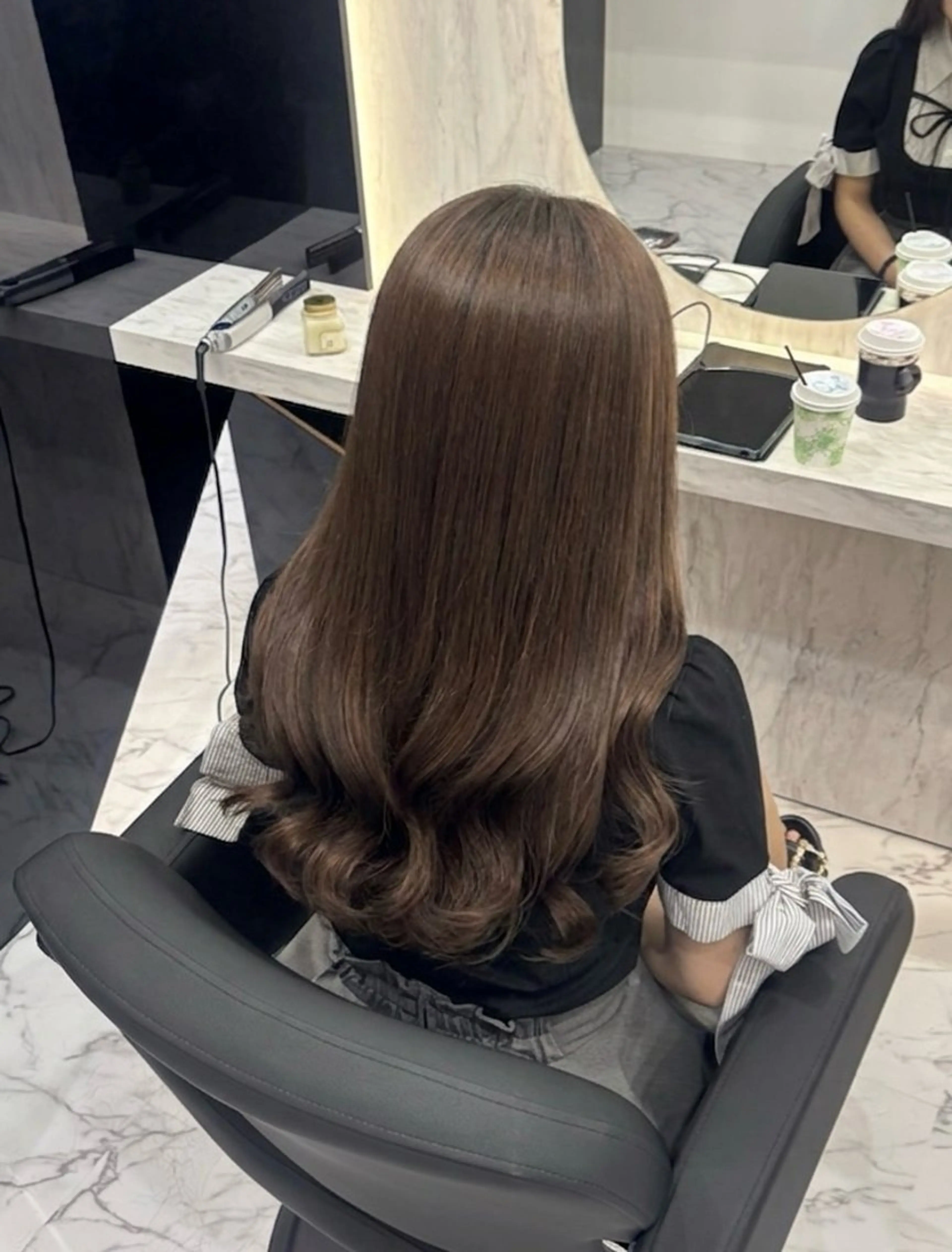 セミロング パーマ セミロングパーマ 韓国風ヘア The Ect Q'n🍑MOMOのヘアスタイル