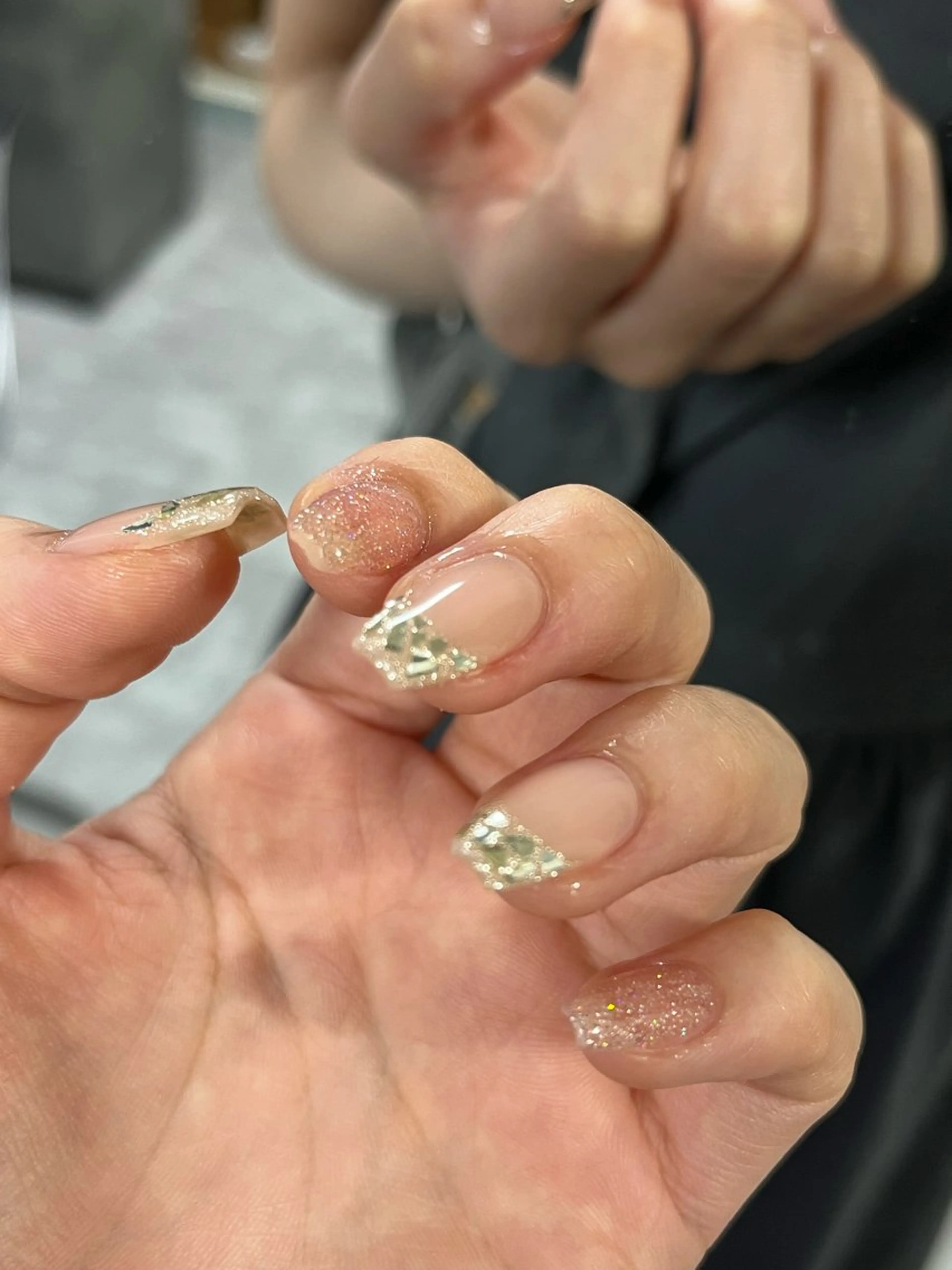 ネイル フレンチネイル ガラスフレンチ ハンドネイル NailByua 武蔵新城徒歩4分のネイルデザイン