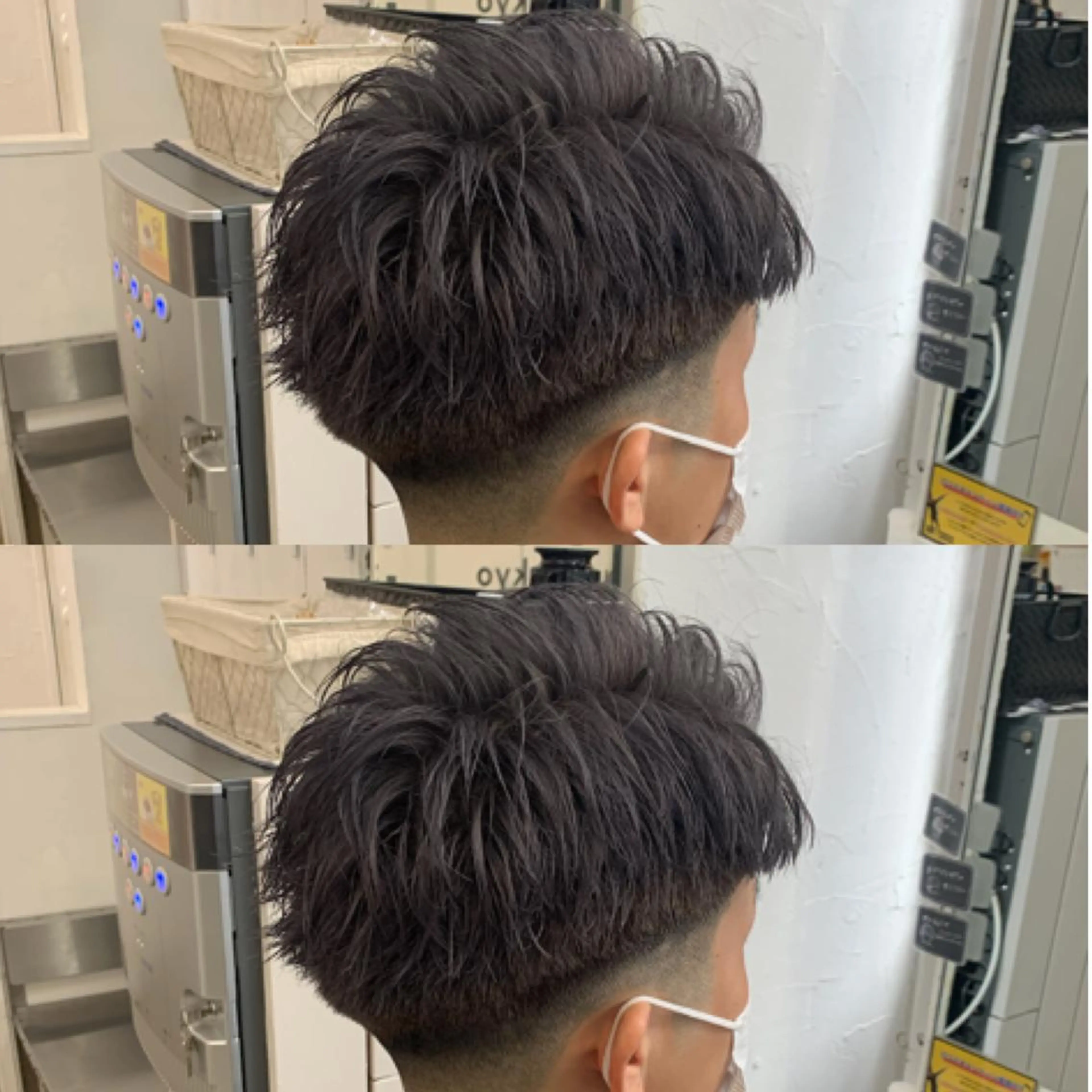 ショート カラー メンズ フェードカット シルバー メンズ専門店 店長 小柳 裕夢のヘアスタイル