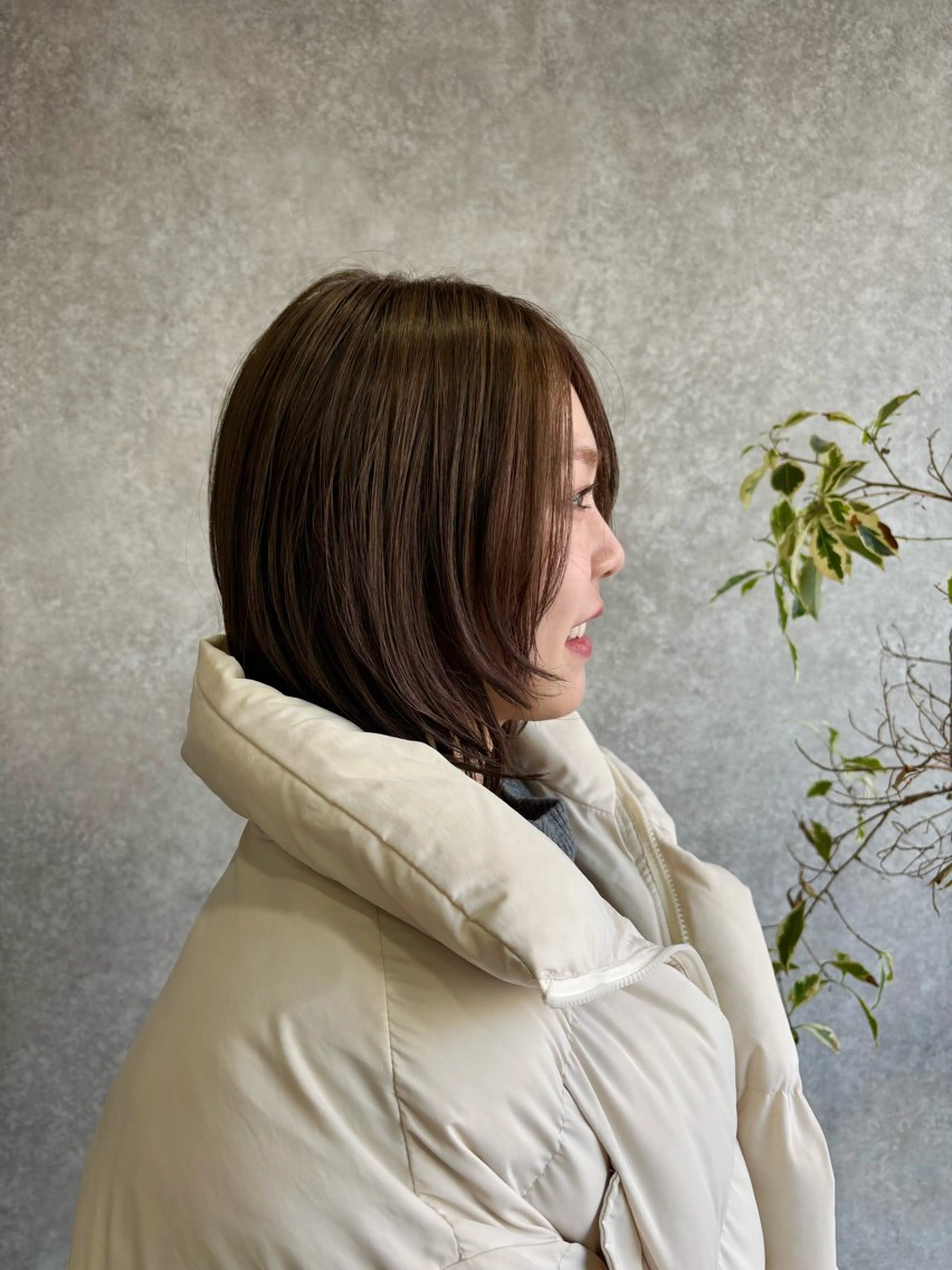 ミディアム カラー ブラウンカラー チョコレートブラウン ヘアカラー ナチュラル🪽透明感 艶カラー/吉塚樋口のヘアスタイル