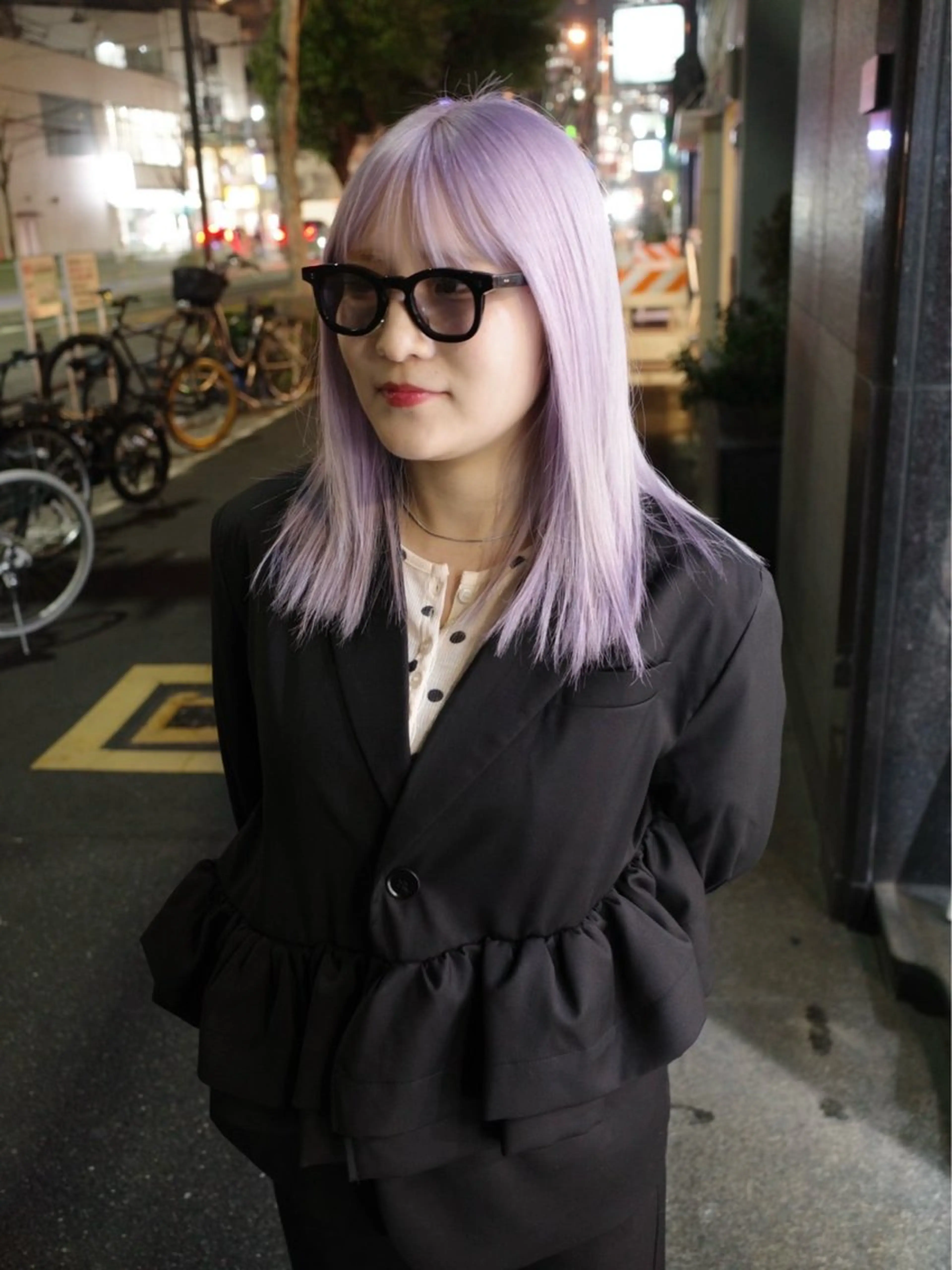 ミディアム カラー ハイトーンカラー ラベンダーカラー ヘアカラー トリートメント ウルフ/レイヤー/ 渋谷🔮Yudaiのヘアスタイル