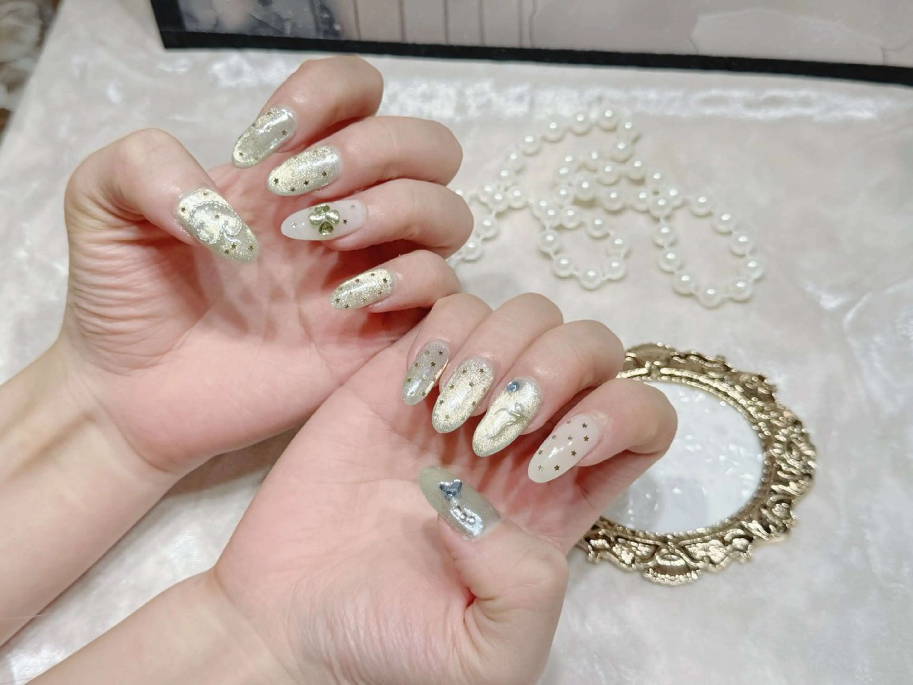ネイル アートネイル フットネイル ジェルネイル ハート マグネットネイル Babarla Nailのネイルデザイン