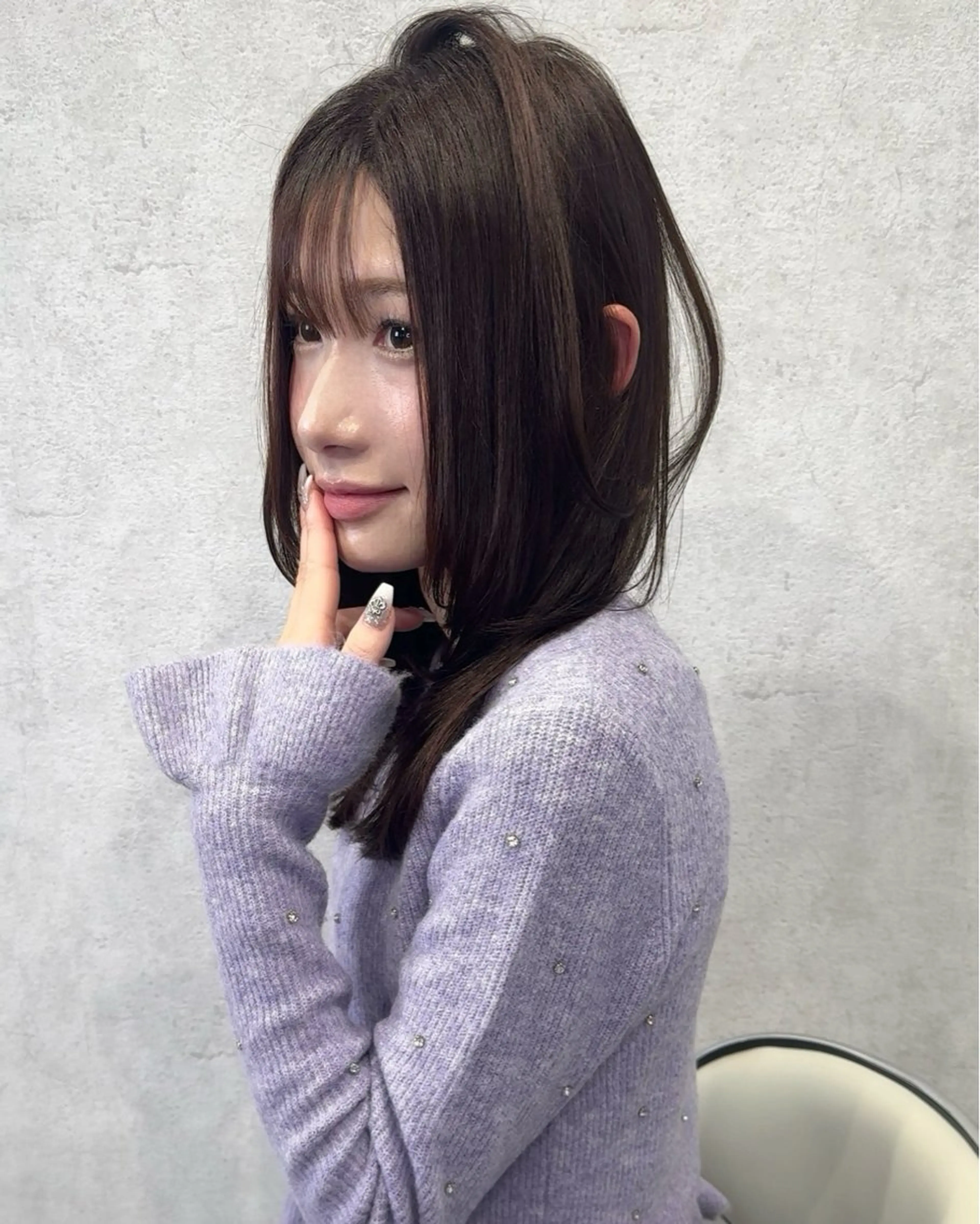 ミディアム カラー ヘアアレンジ 韓国風ヘア レイヤーカット トリートメント ワンホンヘア カット ヘアカラー トリートメント アンドウ ユウ/ レイヤーカット/韓国のヘアスタイル