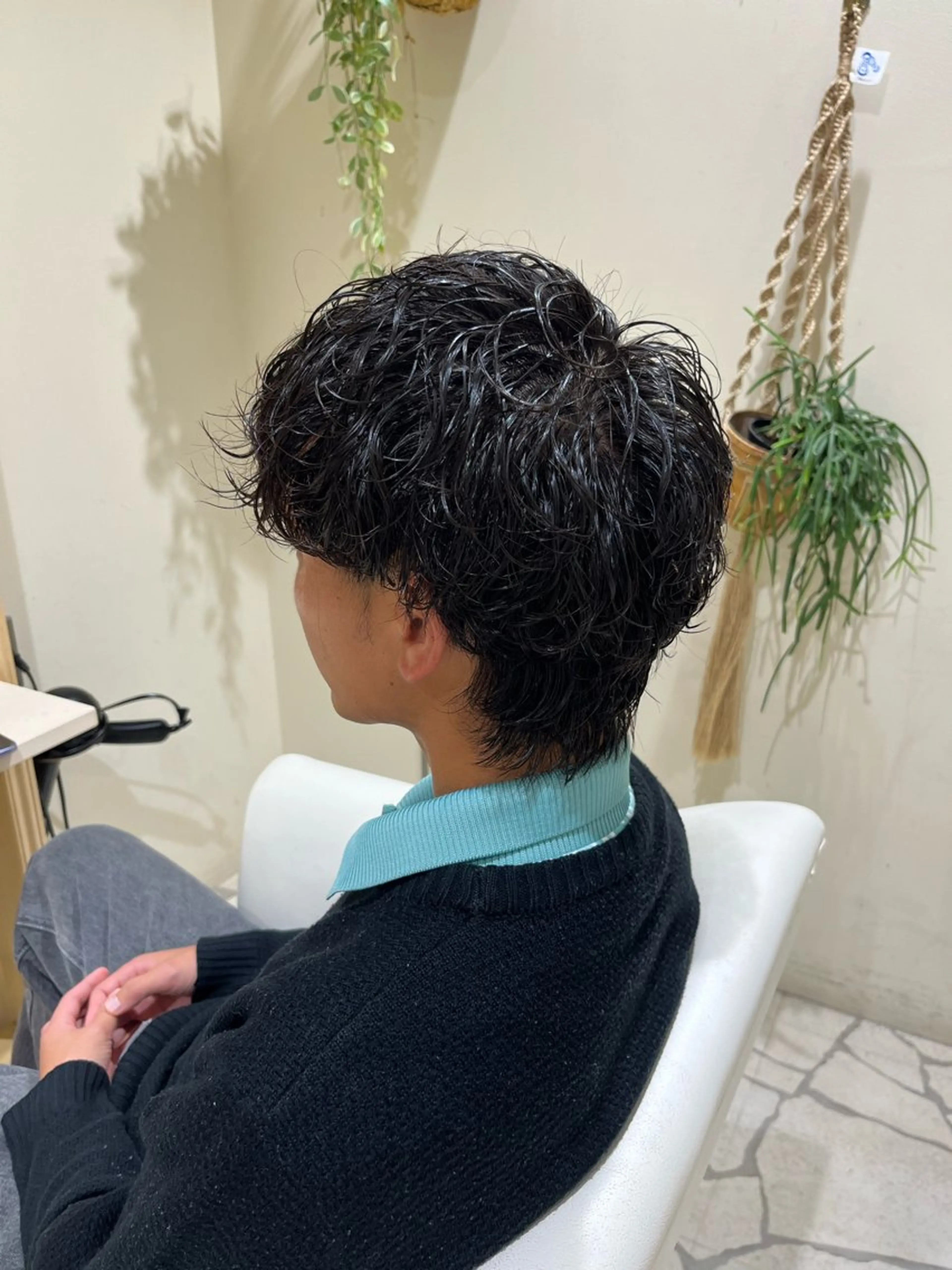 ショート ウルフカット カット パーマ 山口 陸のヘアスタイル