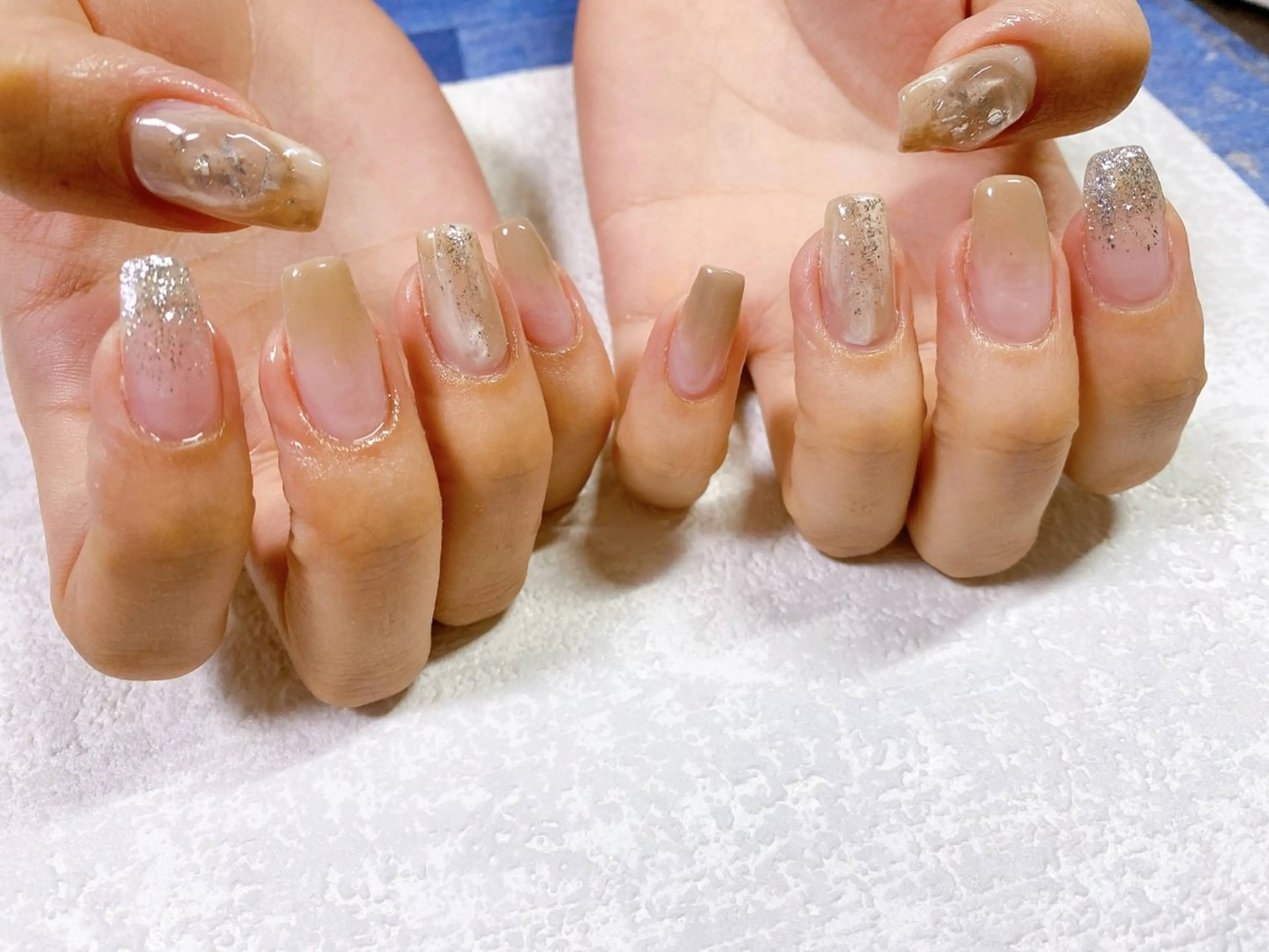 ネイル オーロラネイル フットネイル フレンチネイル ジェルネイル 韓国ネイル ハンドネイル kikinail 溝の口のネイルデザイン