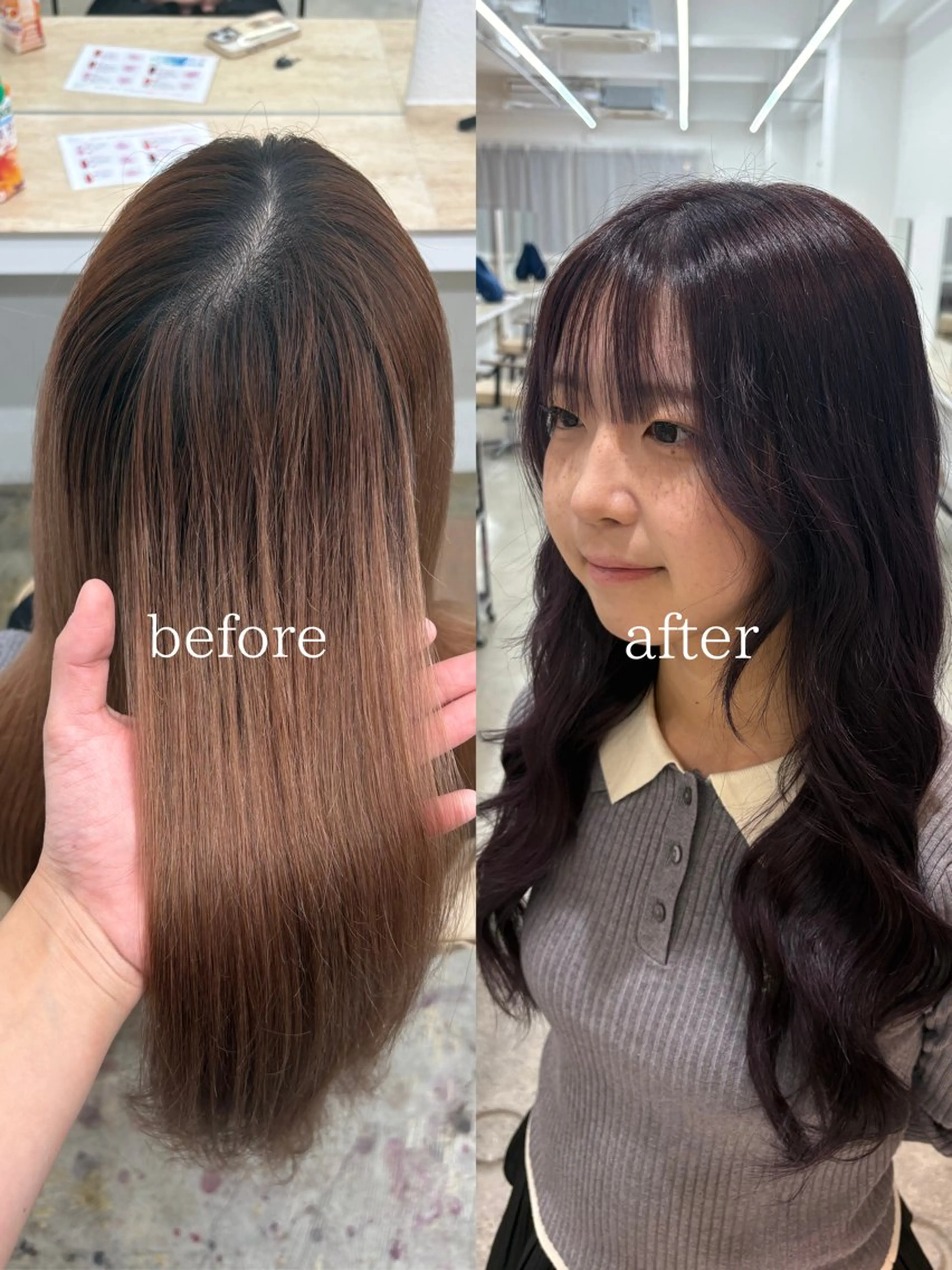 ロング カラー パープルカラー ヘアカラー トリートメント ナチュラルカラー/ ハイトーン AMIのヘアスタイル