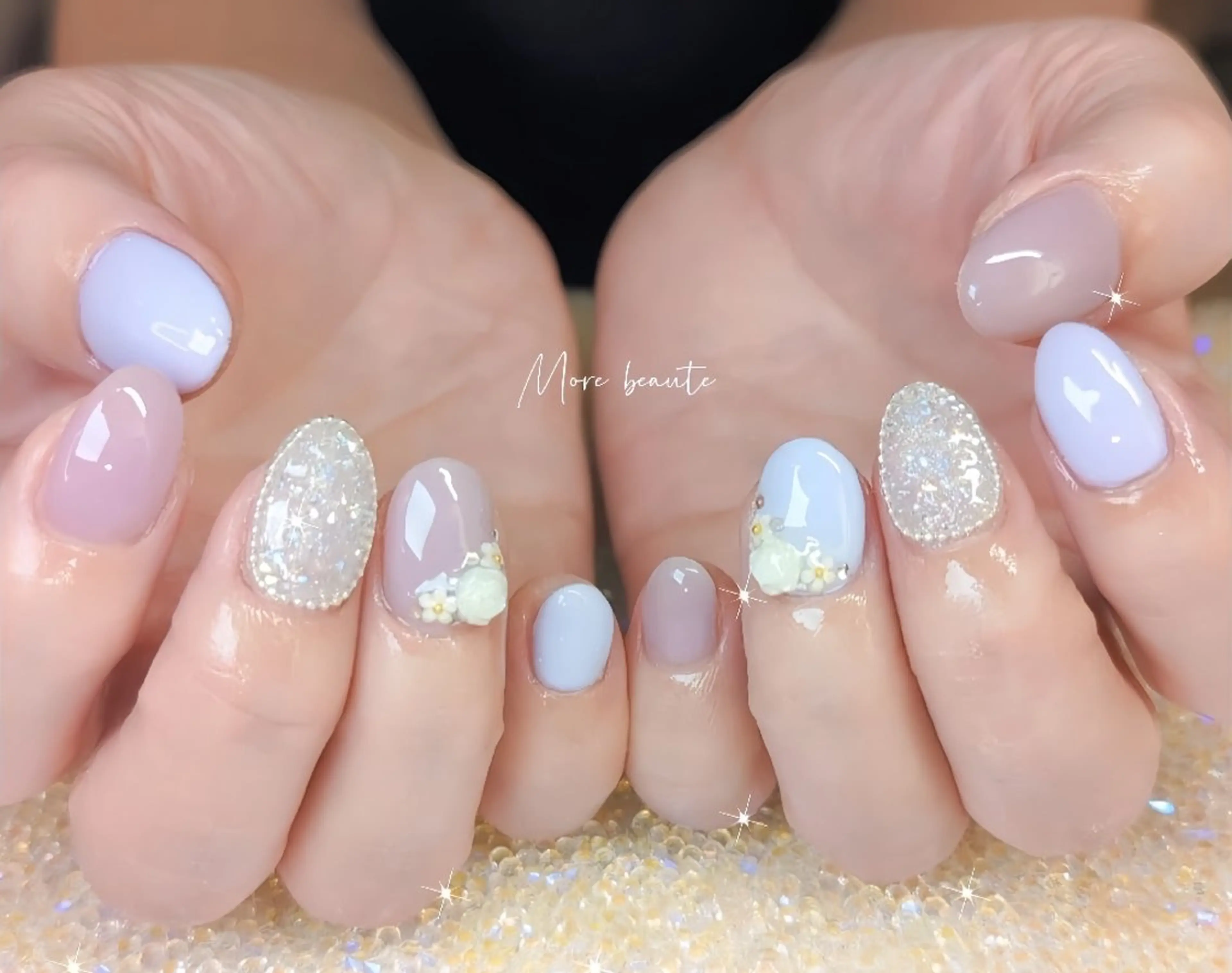 ネイル 長さ出し ジェルネイル ハート 韓国ネイル マグネットネイル ハンドネイル I LOVE ME NAIL.｡.:*♡のネイルデザイン