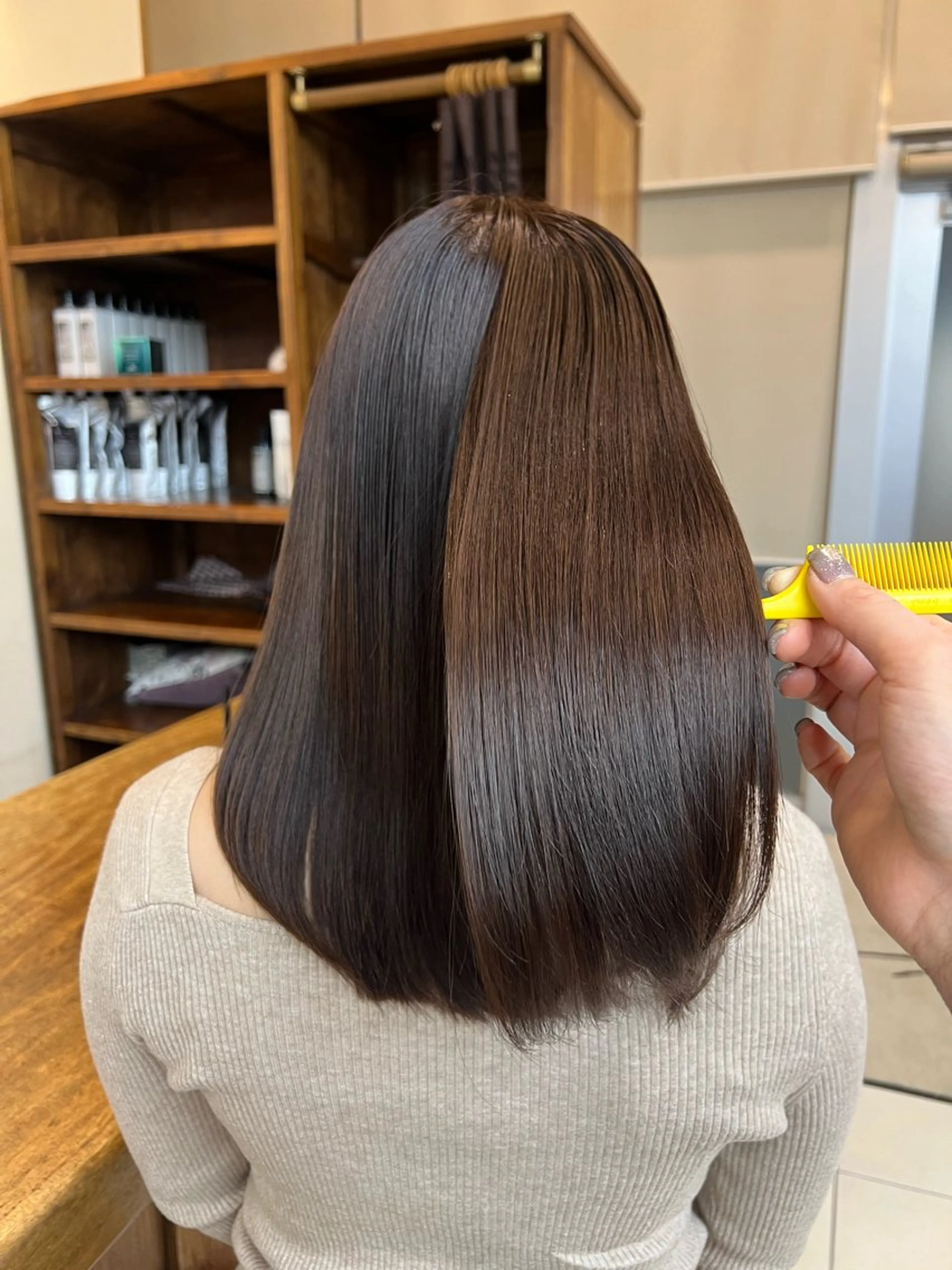 ミディアム カラー カット ヘアカラー トップスタイル所属・渡邊晴日/ ヘアカラー/髪質改善のヘアスタイル