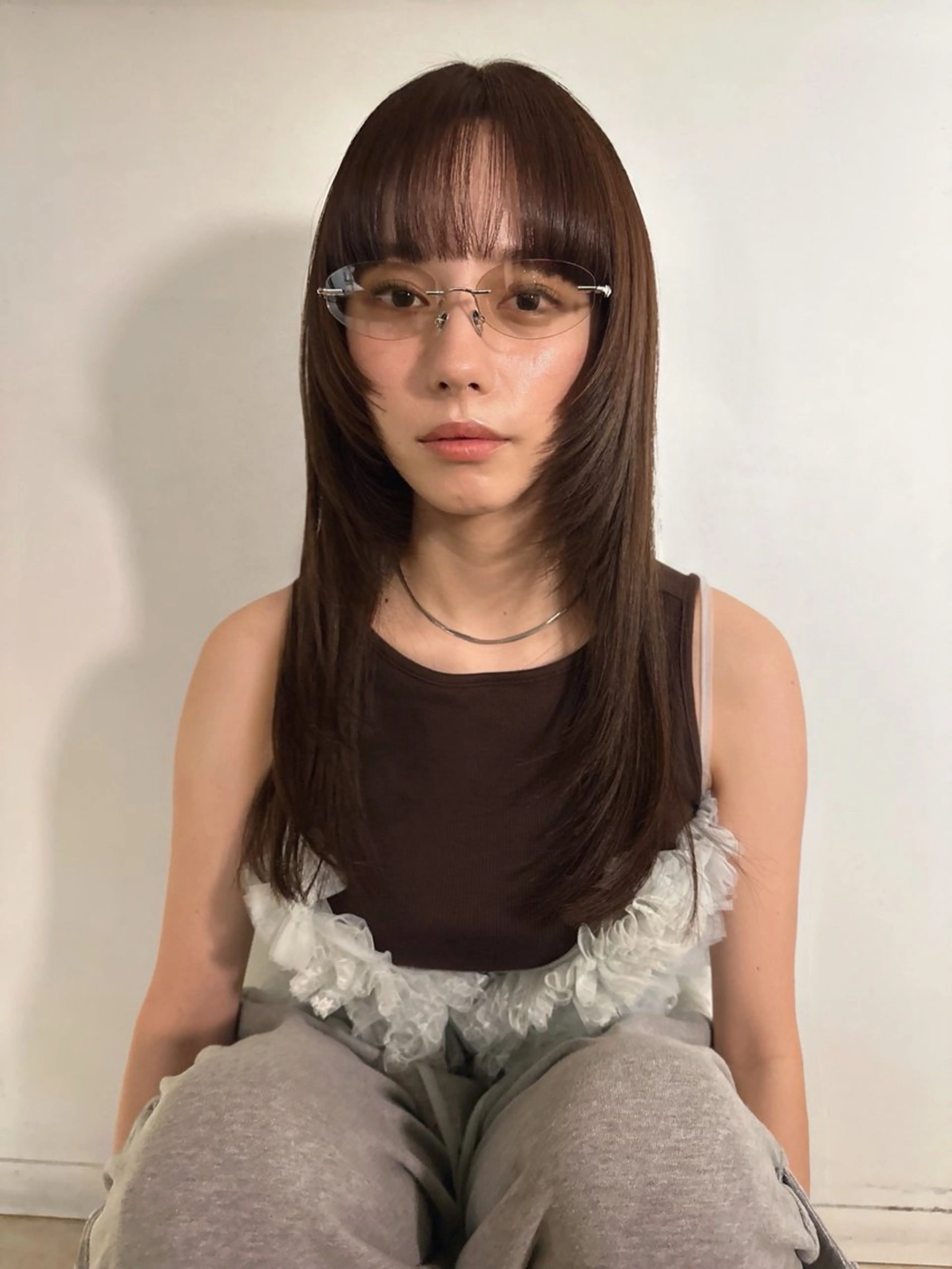 セミロング レイヤーカット カット ヘアカラー トリートメント Manaka🟤 今泉　Musiiikのヘアスタイル