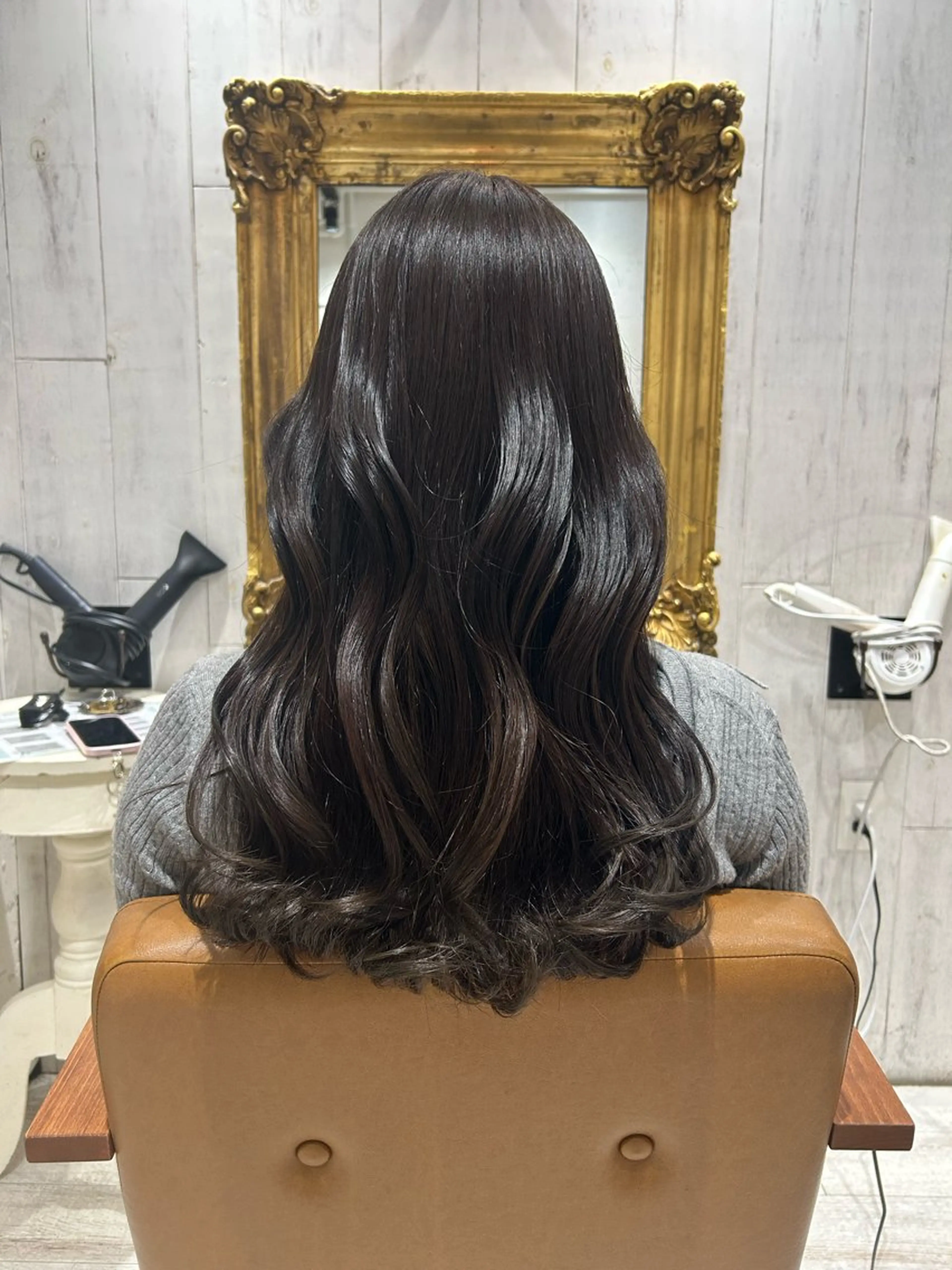 ロング カラー ブラウンカラー オリーブブラウン ヘアカラー トリートメント re view 日和のヘアスタイル