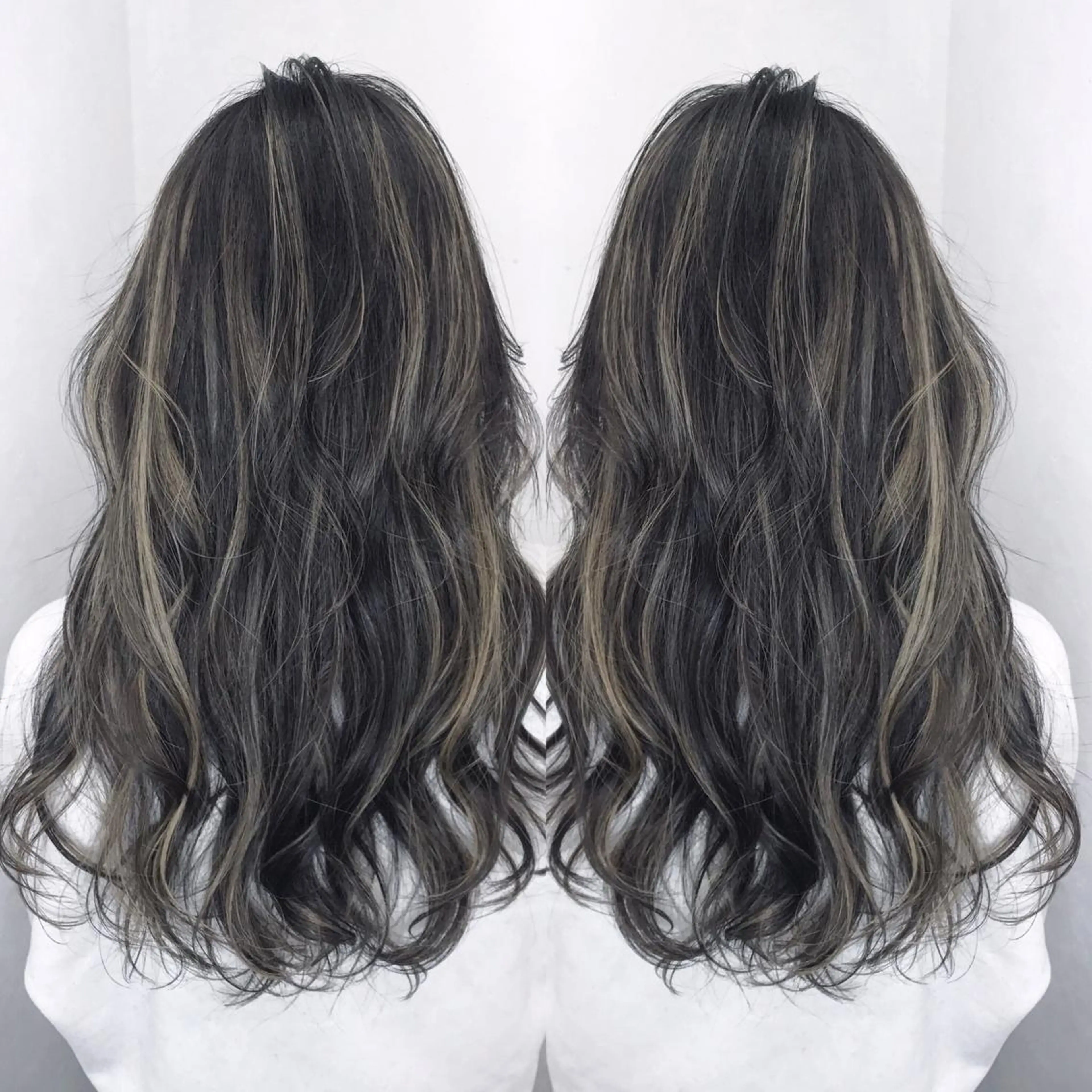 ロング カラー ハイライトカラー ハイライト ヘアカラー TATSUYA アートディレクターのヘアスタイル