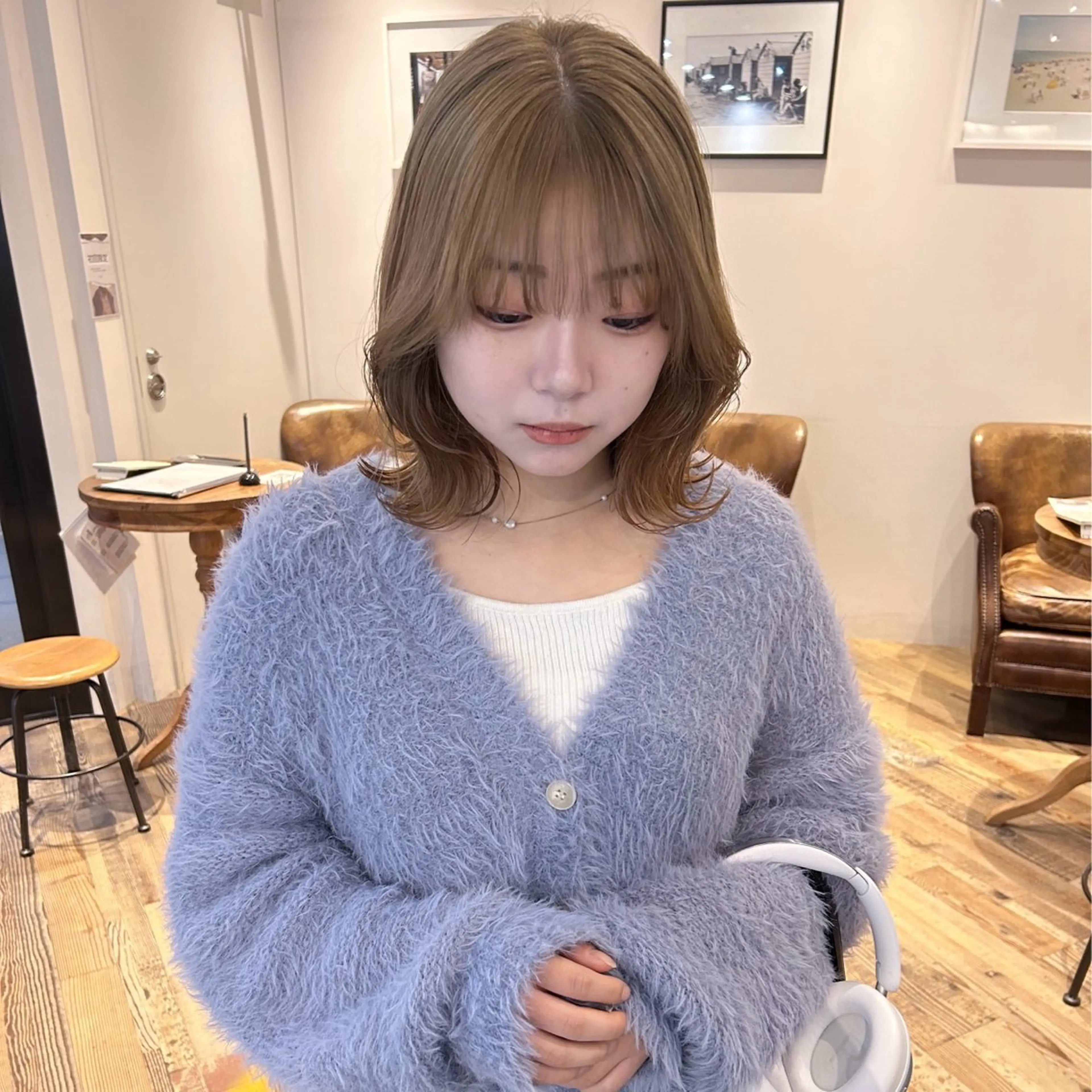 ミディアム ヘアカラー 透明感カラー/ 髪質改善✨️🎀萌愛のヘアスタイル