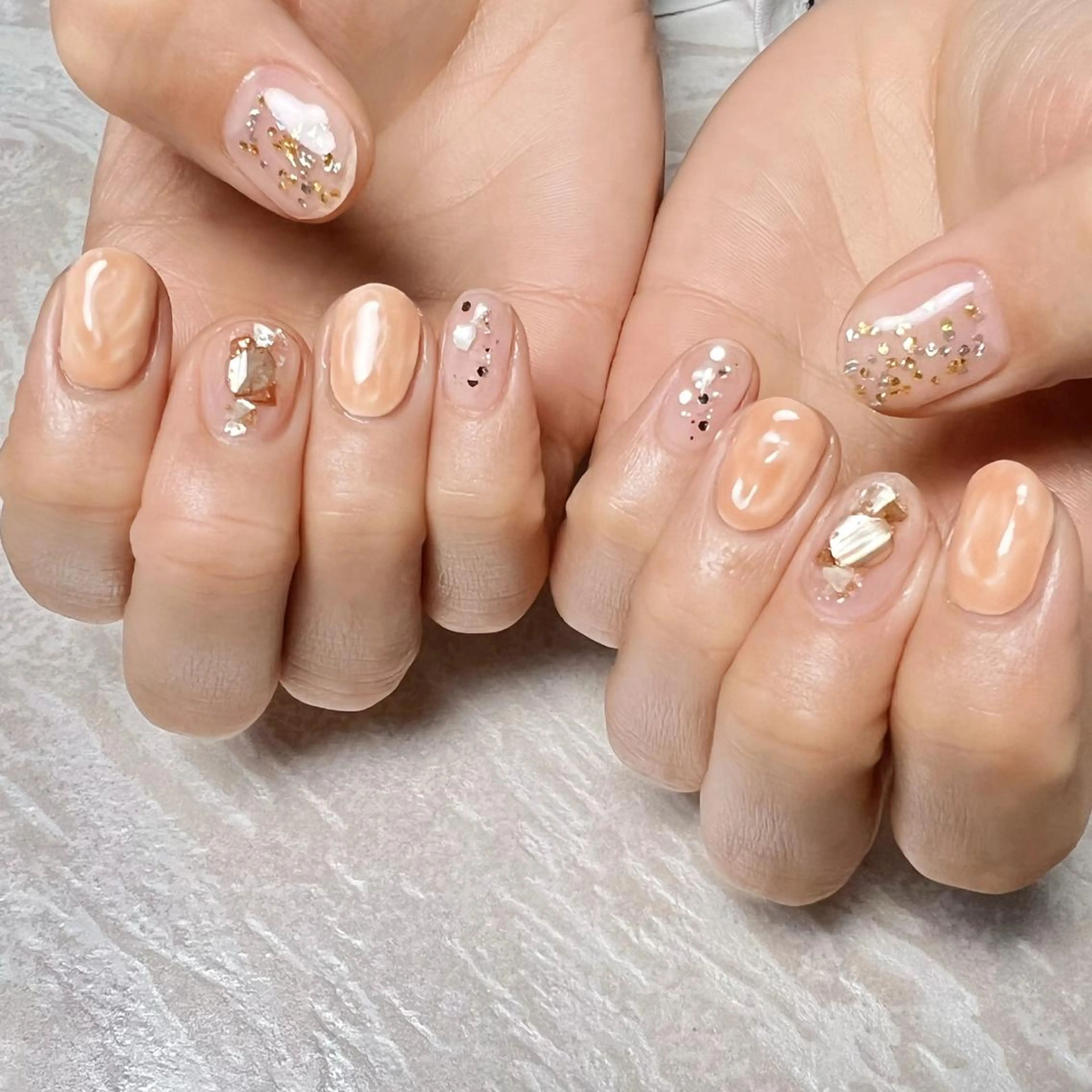 ネイル ニュアンスネイル ショートネイル gemickle nailのネイルデザイン