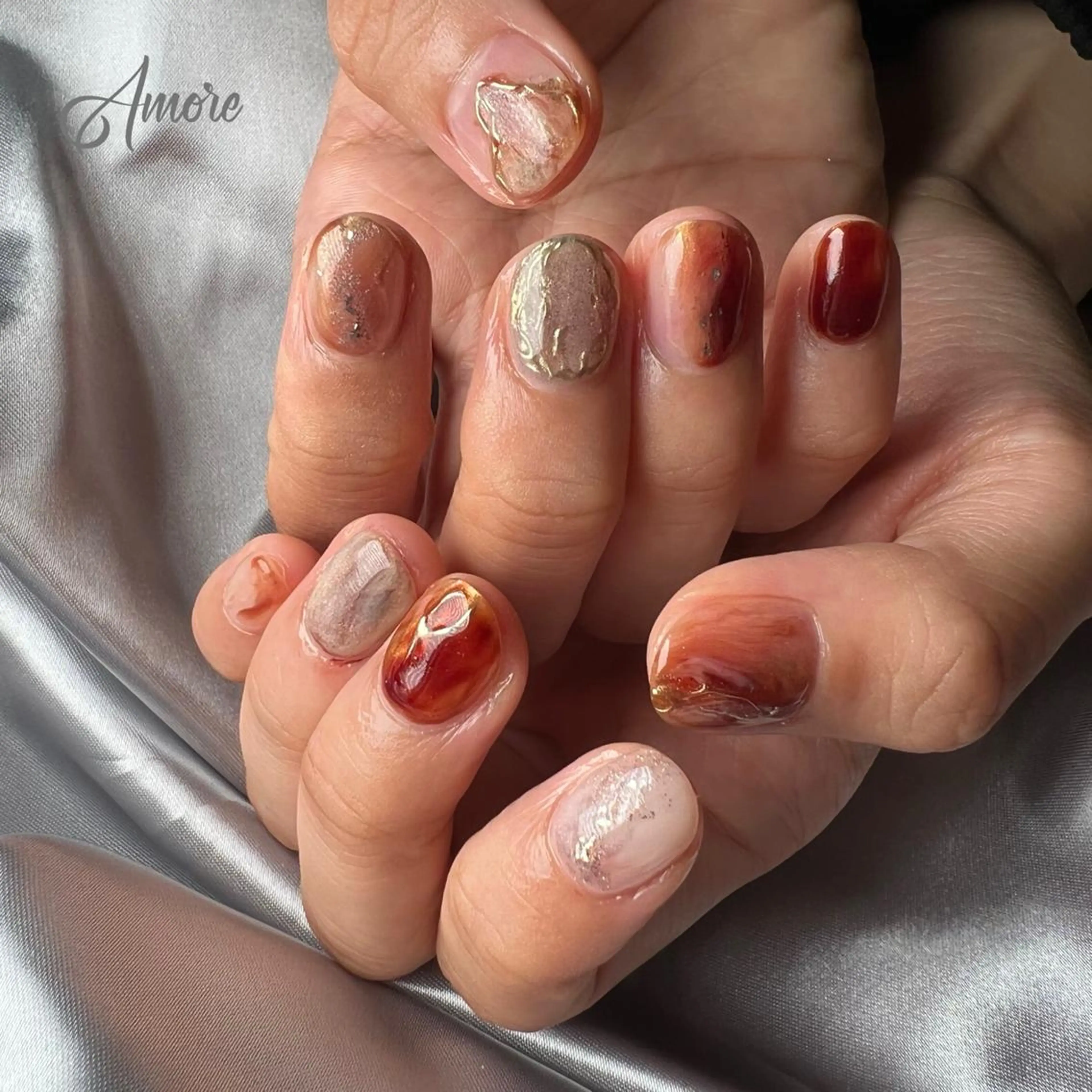 ネイル ジェルネイル ミラーネイル オフィスネイル パラジェル You kyehwaのネイルデザイン