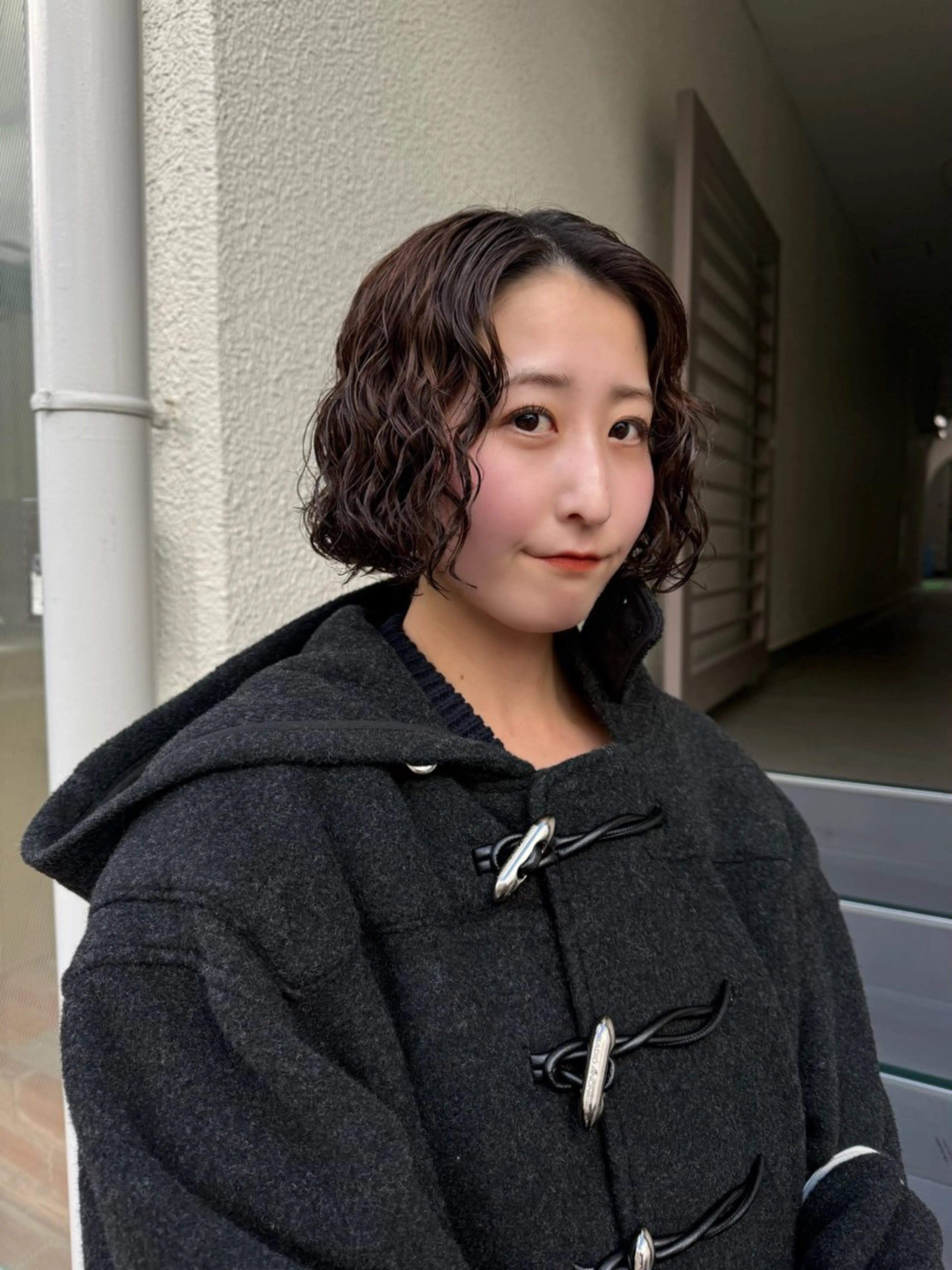 ミディアム パーマ ミディアムパーマ ボブ 葵 音のヘアスタイル