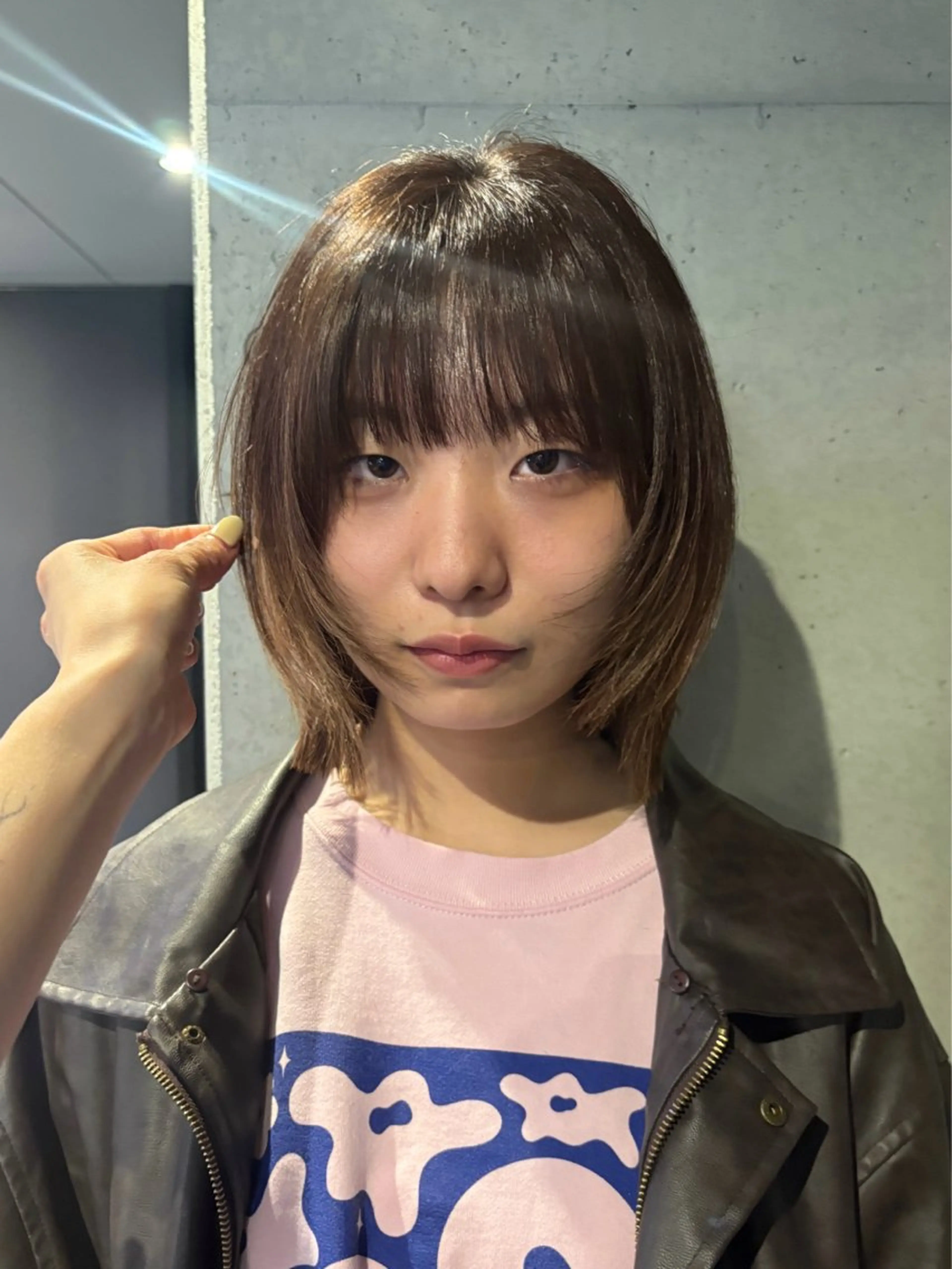 ミディアム カラー カット ヘアカラー トリートメント 韓国ヘア/wカラー レイヤー/RIN🎀のヘアスタイル