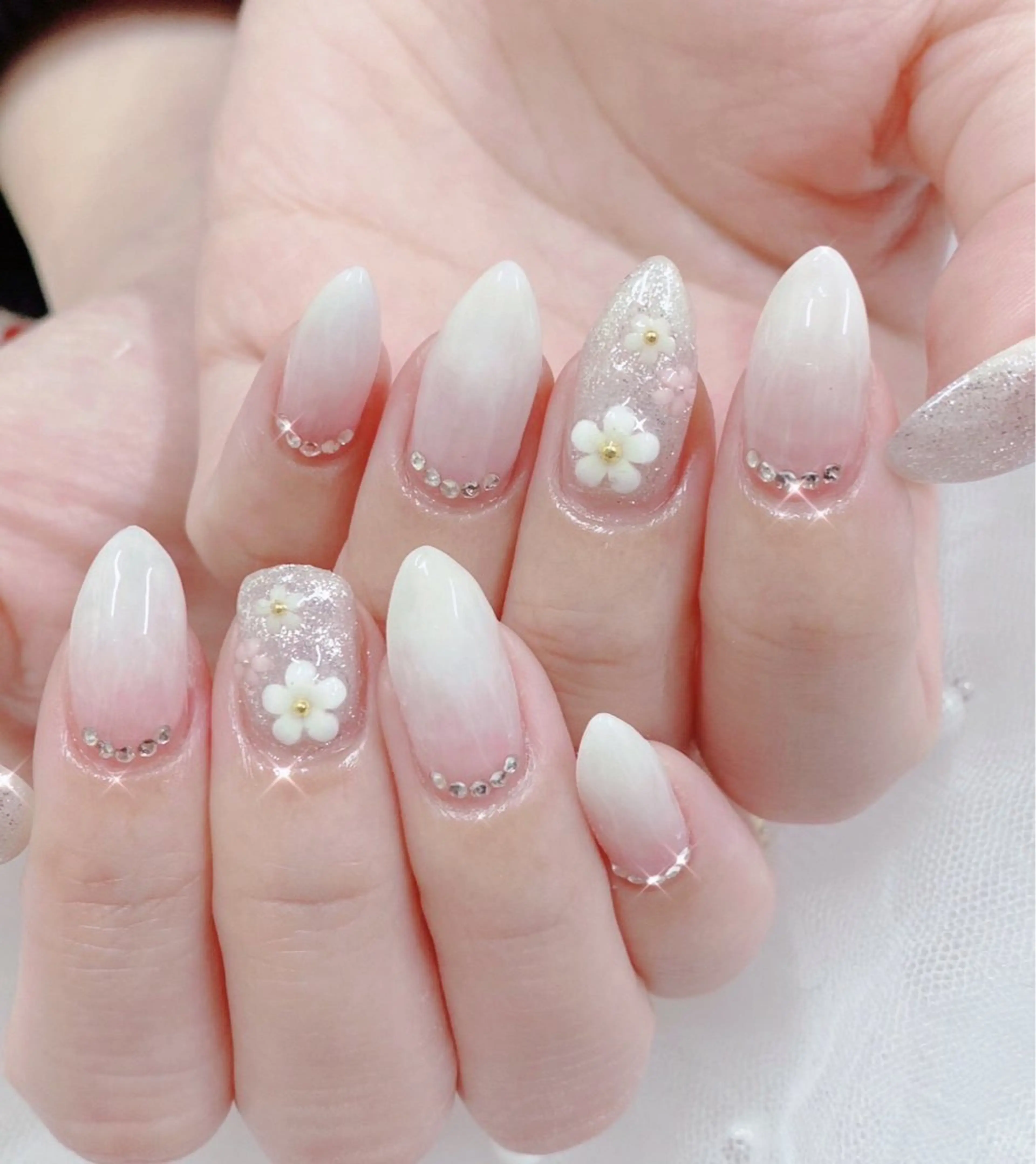 ネイル ダブルフレンチ フレンチネイル ガラスフレンチ マグネットネイル ミラーネイル 大門浜松町 ネイルのネイルデザイン