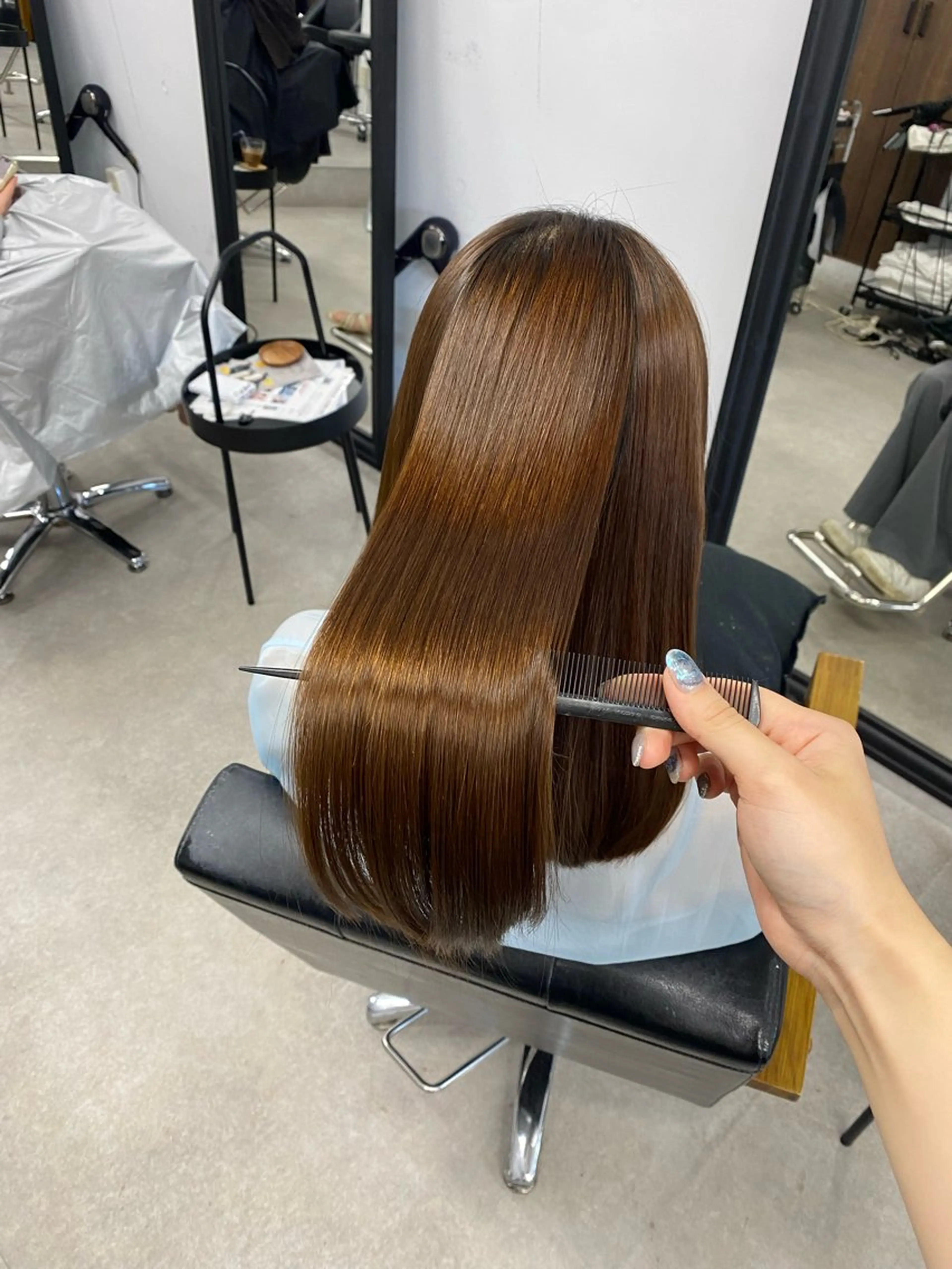 ミディアム 縮毛矯正 太田 すず香のヘアスタイル