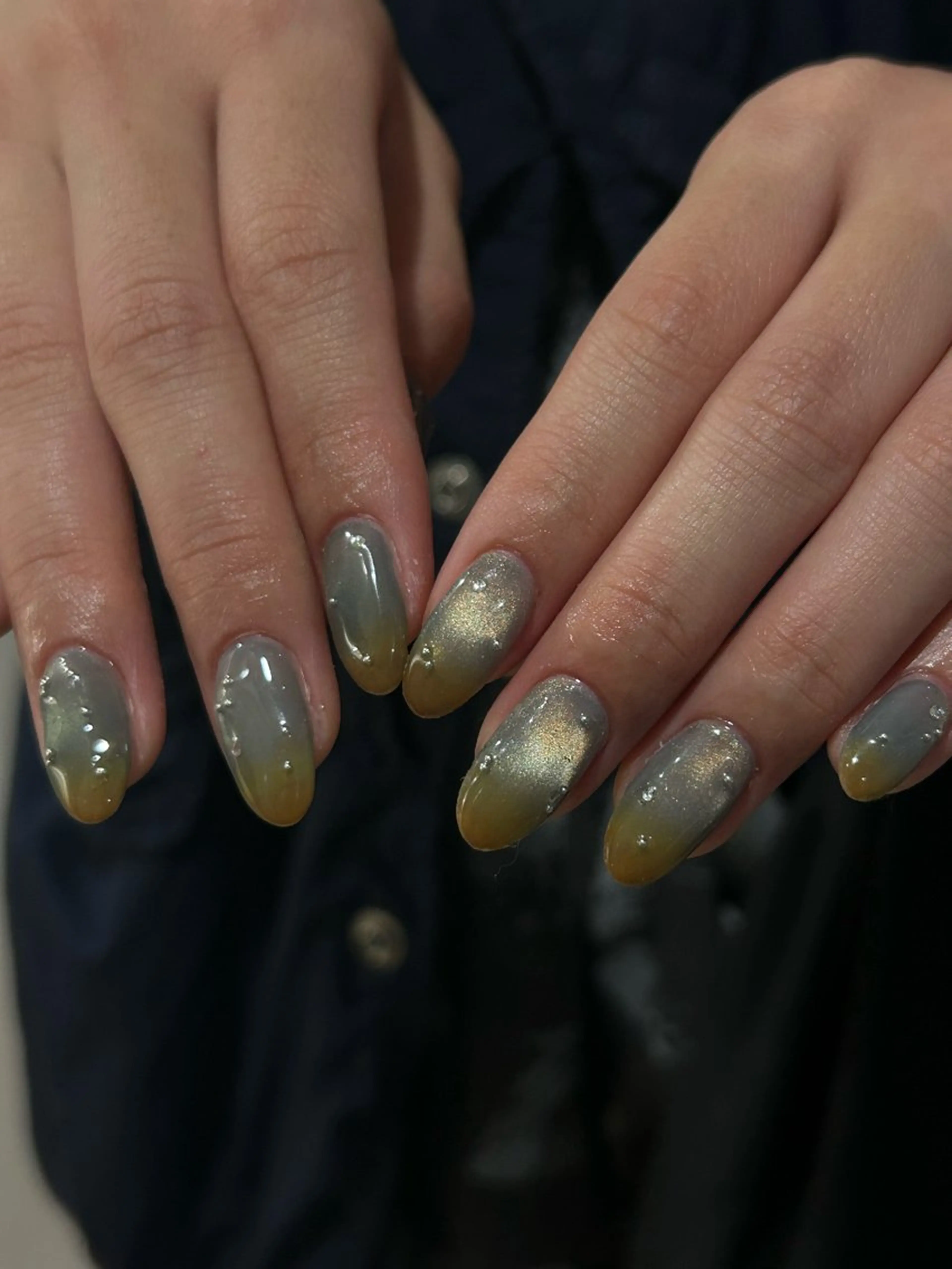 ネイル グラデーション マグネットネイル ニュアンスネイル シンプルネイル sakae yurinaのネイルデザイン