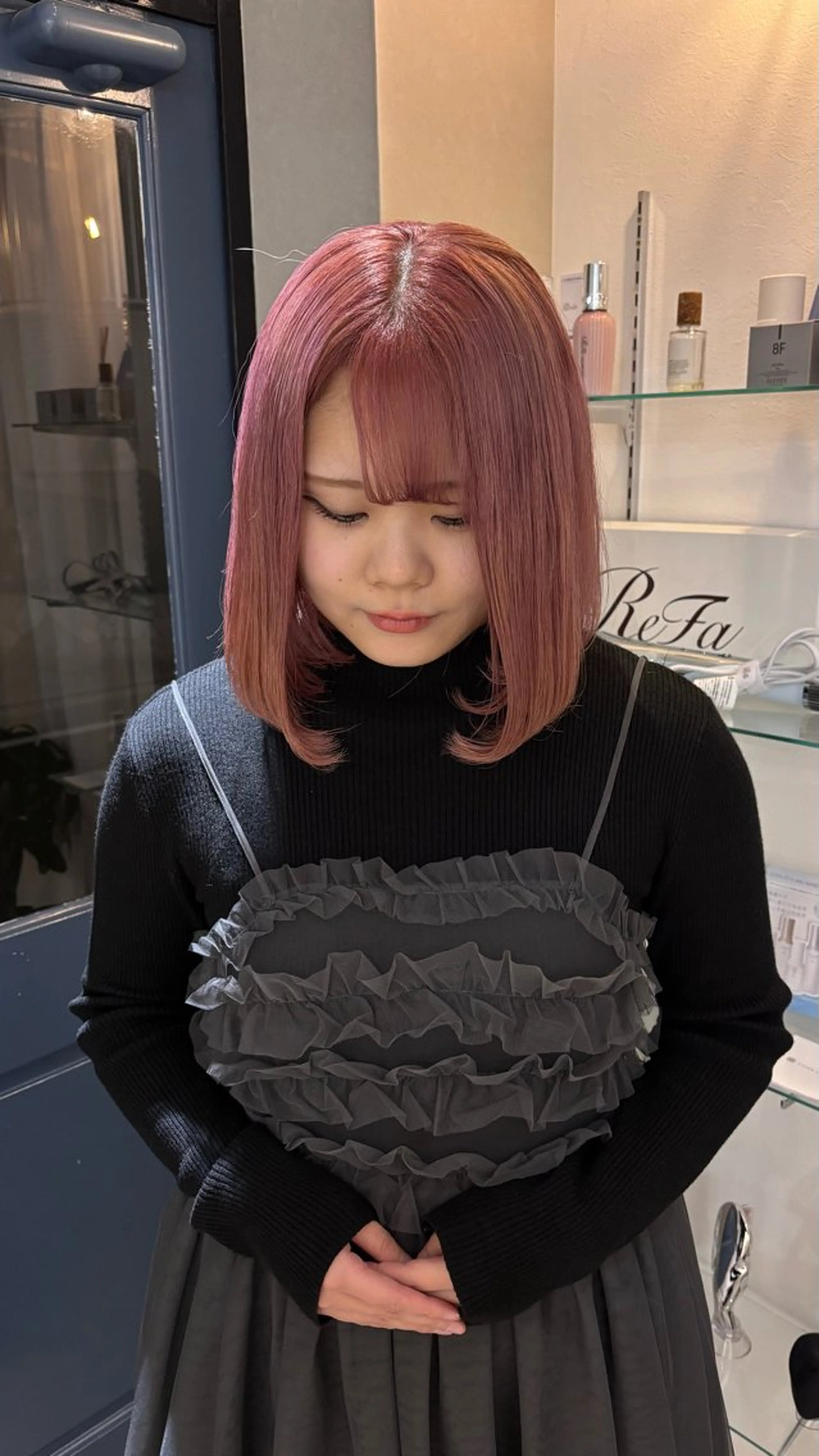 ミディアム カラー ラベンダーカラー ラベンダーピンク ピンクカラー ヘアカラー トリートメント Karin trスタイリスト🥀のヘアスタイル