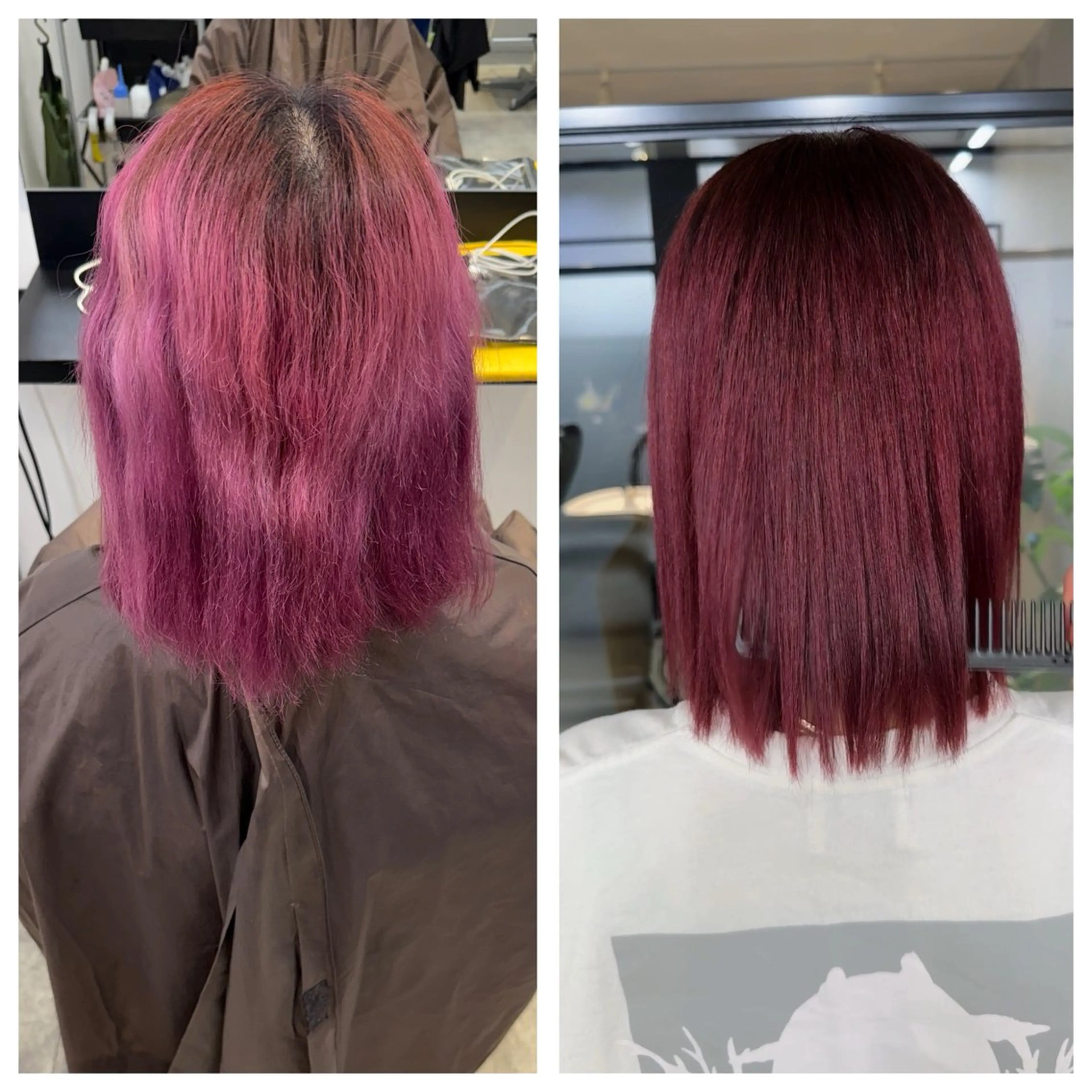 ショート 縮毛矯正 ヘアカラー 縮毛矯正 トリートメント け んブリーチ縮毛矯正のヘアスタイル