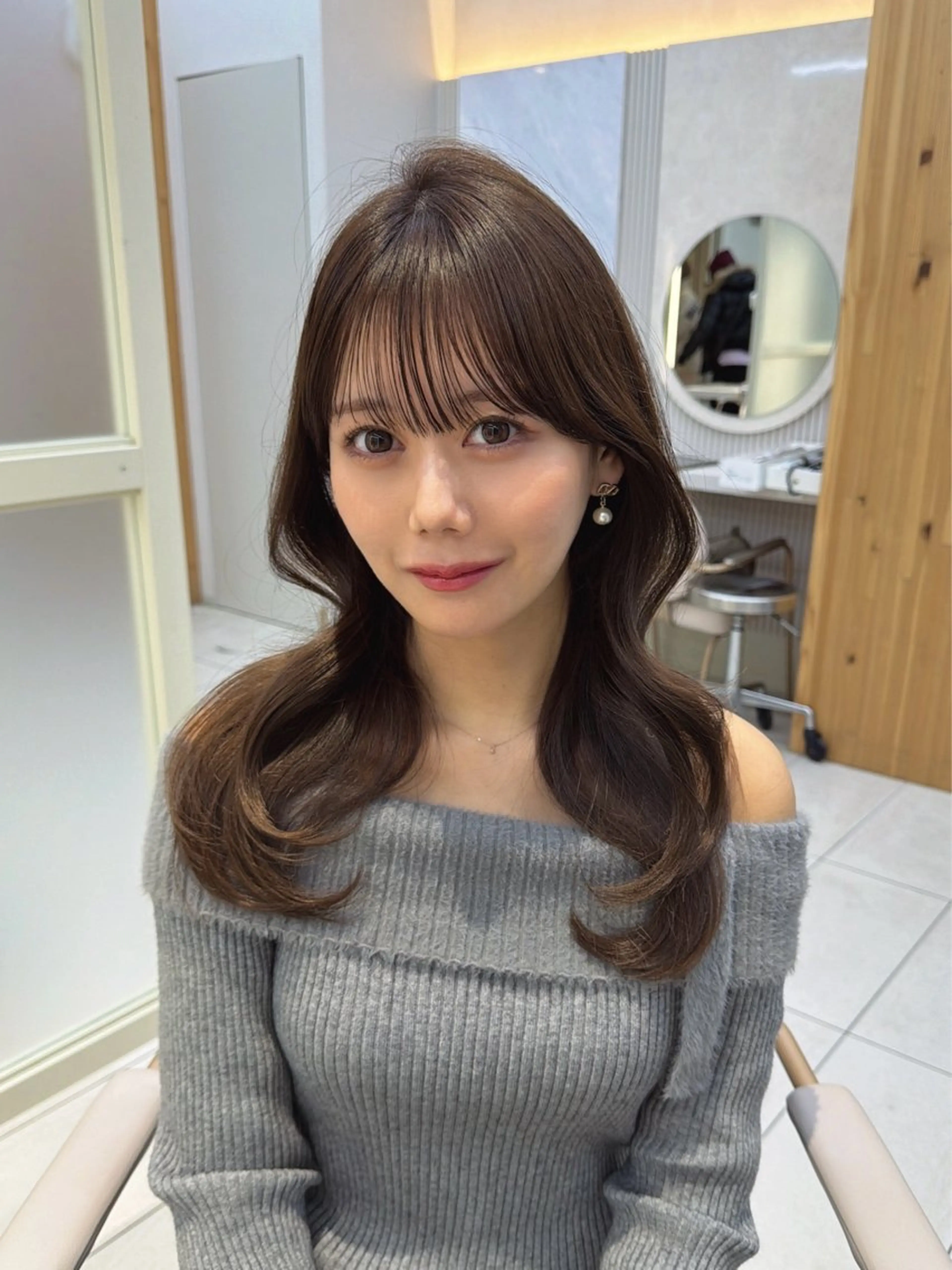セミロング カット ヘアカラー トリートメント レイヤー/顔周り /韓国ヘア/TAKUのヘアスタイル