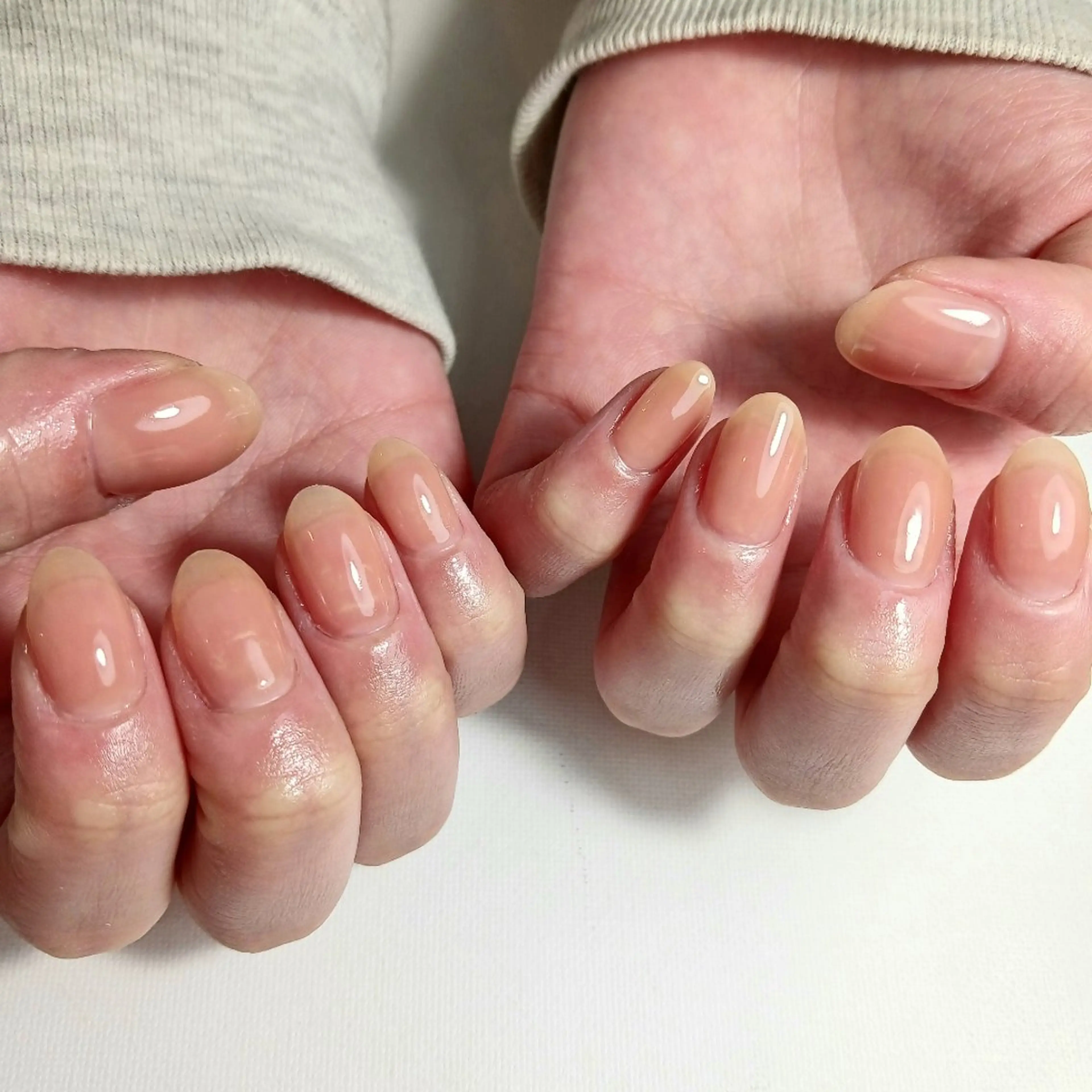 ネイル クリアネイル ジェルネイル 持ち込み ワンカラーネイル ピンク ハンドネイル owlnail /持込みデザイン専門のネイルデザイン