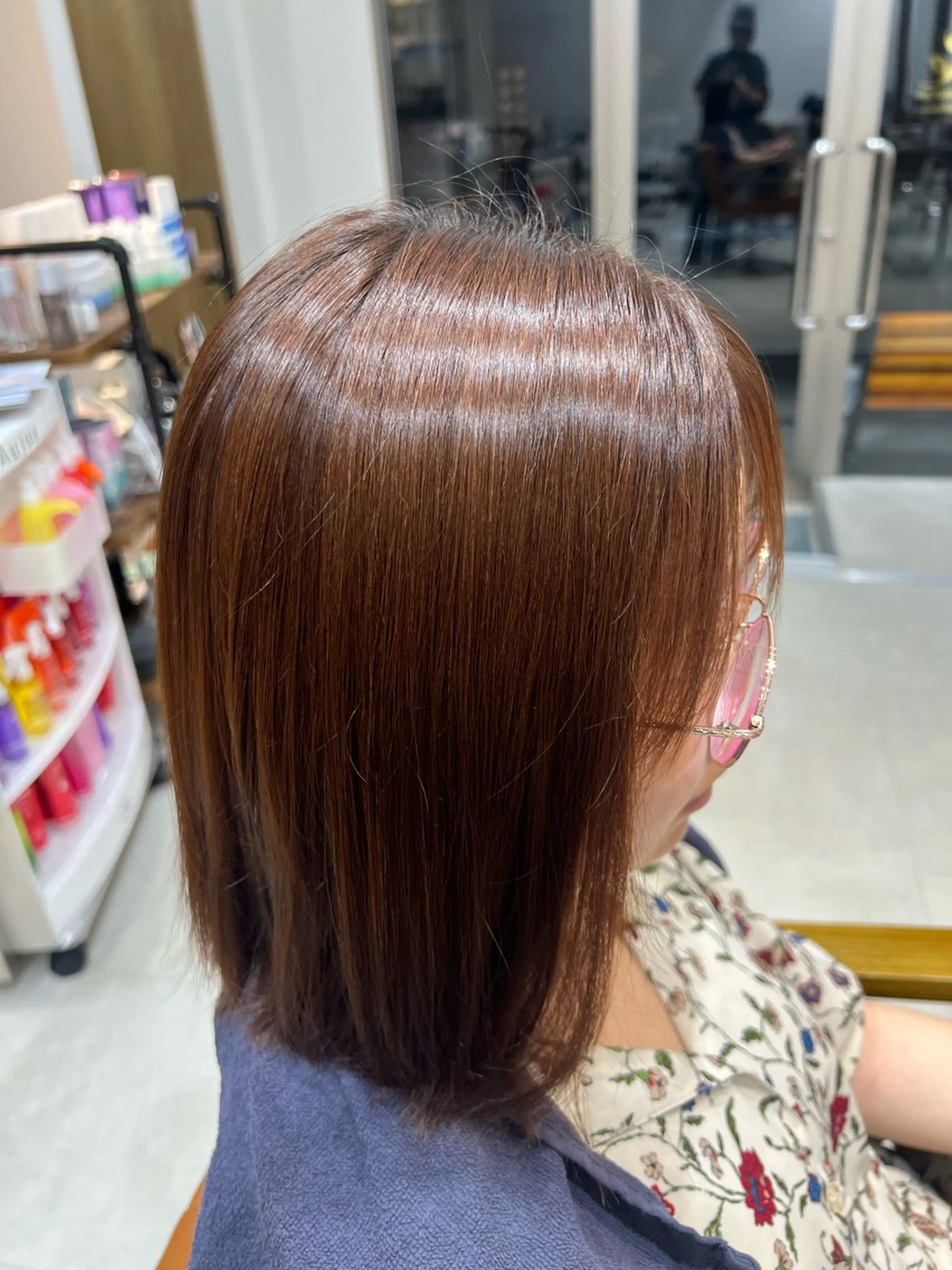 ミディアム パーマ 縮毛矯正 🫧ボブ/艶髪カラー 伊原修子のヘアスタイル