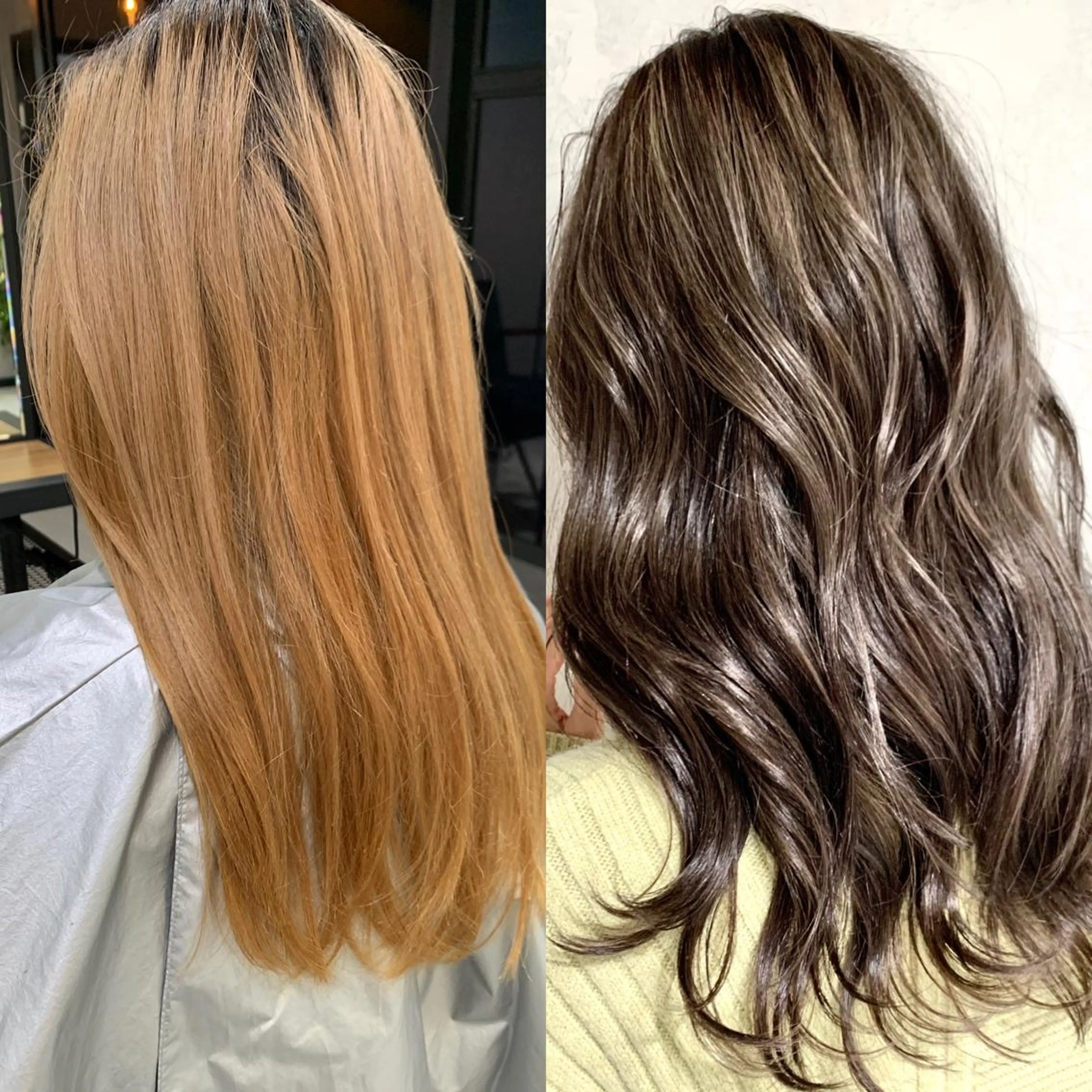 セミロング カラー ブリーチ ハイライトカラー ハイライト 岡崎勇人/レイヤー/ 韓国/ケラチンTRのヘアスタイル