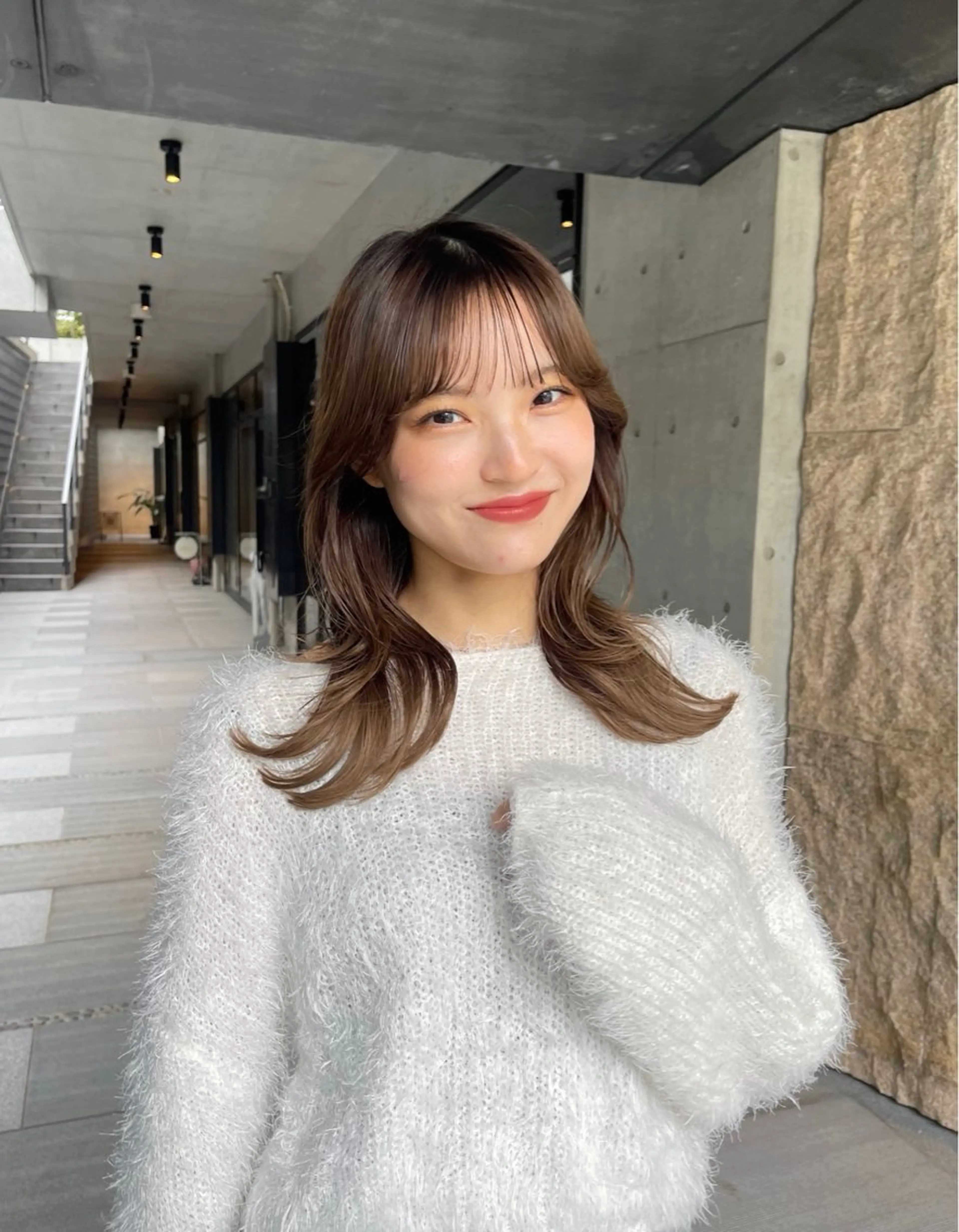 セミロング カラー トリートメント ヘアカラー トリートメント 愛莉/ラベンダー/ ベージュ/ブラウンのヘアスタイル