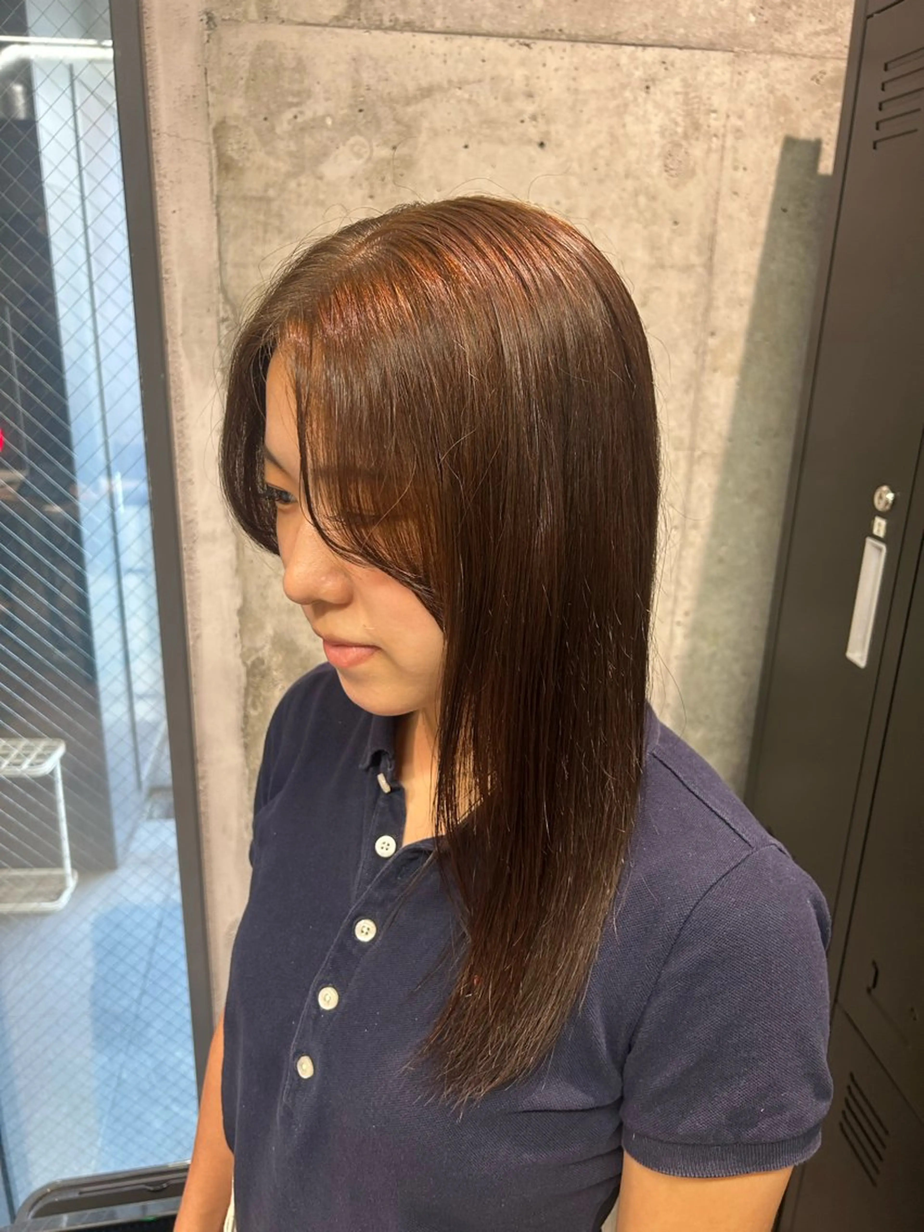 セミロング カラー 透明感カラー/縮毛/ chino🍀のヘアスタイル