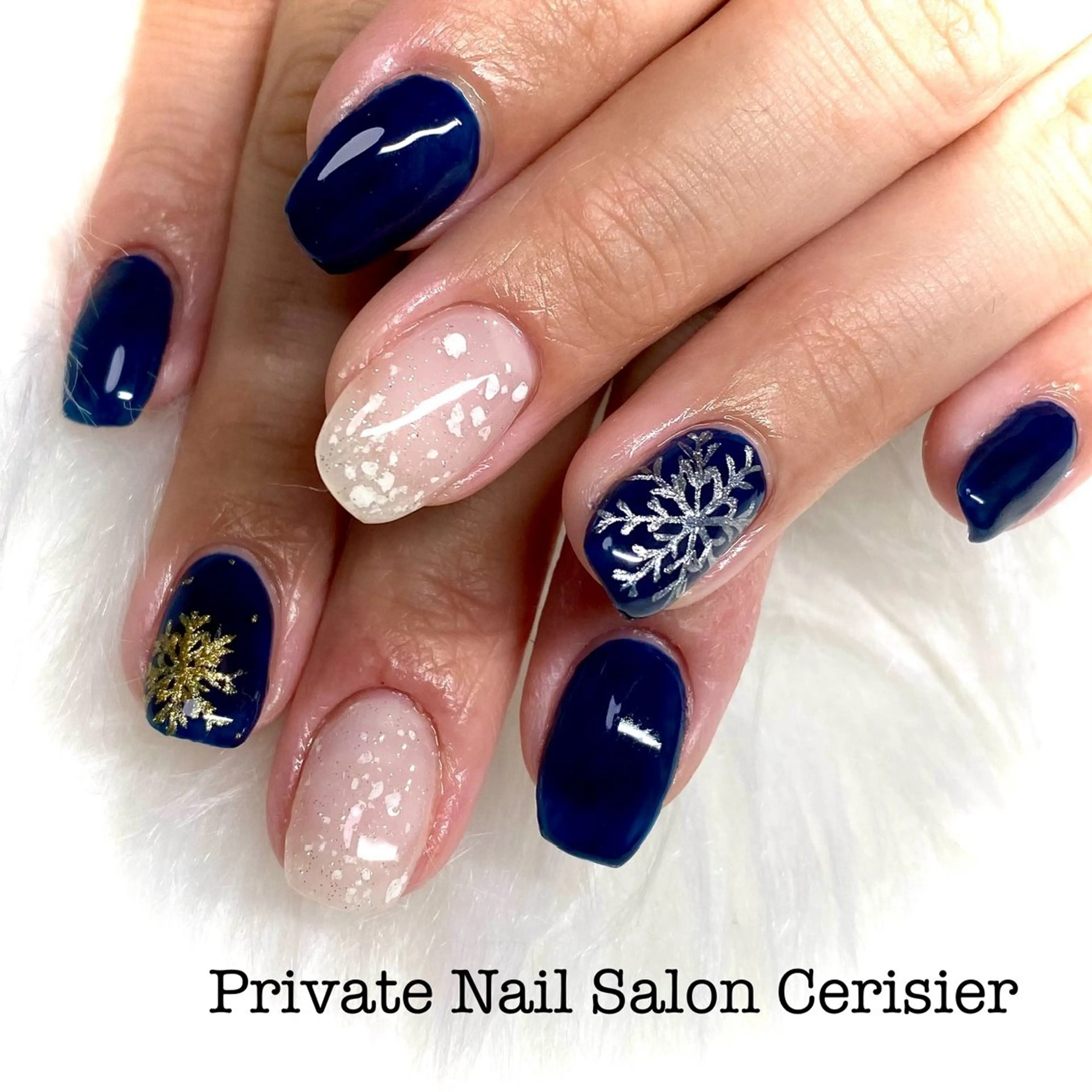 ネイル ネイビー ハンドネイル Honda Kaoriのネイルデザイン