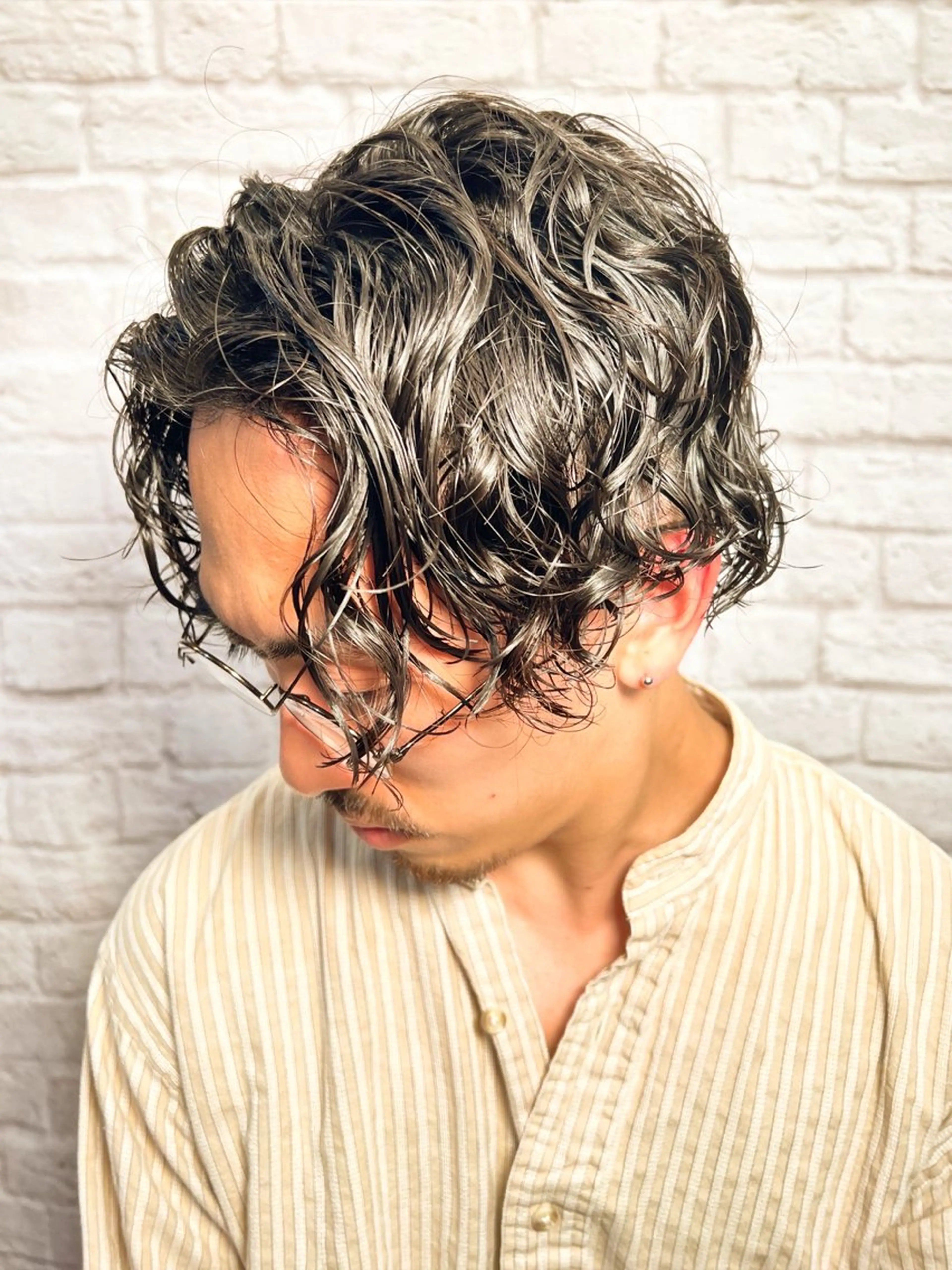 ミディアム カラー パーマ ヘアアレンジ メンズ キッズ メンズカット/パーマ 山崎航平💈のヘアスタイル