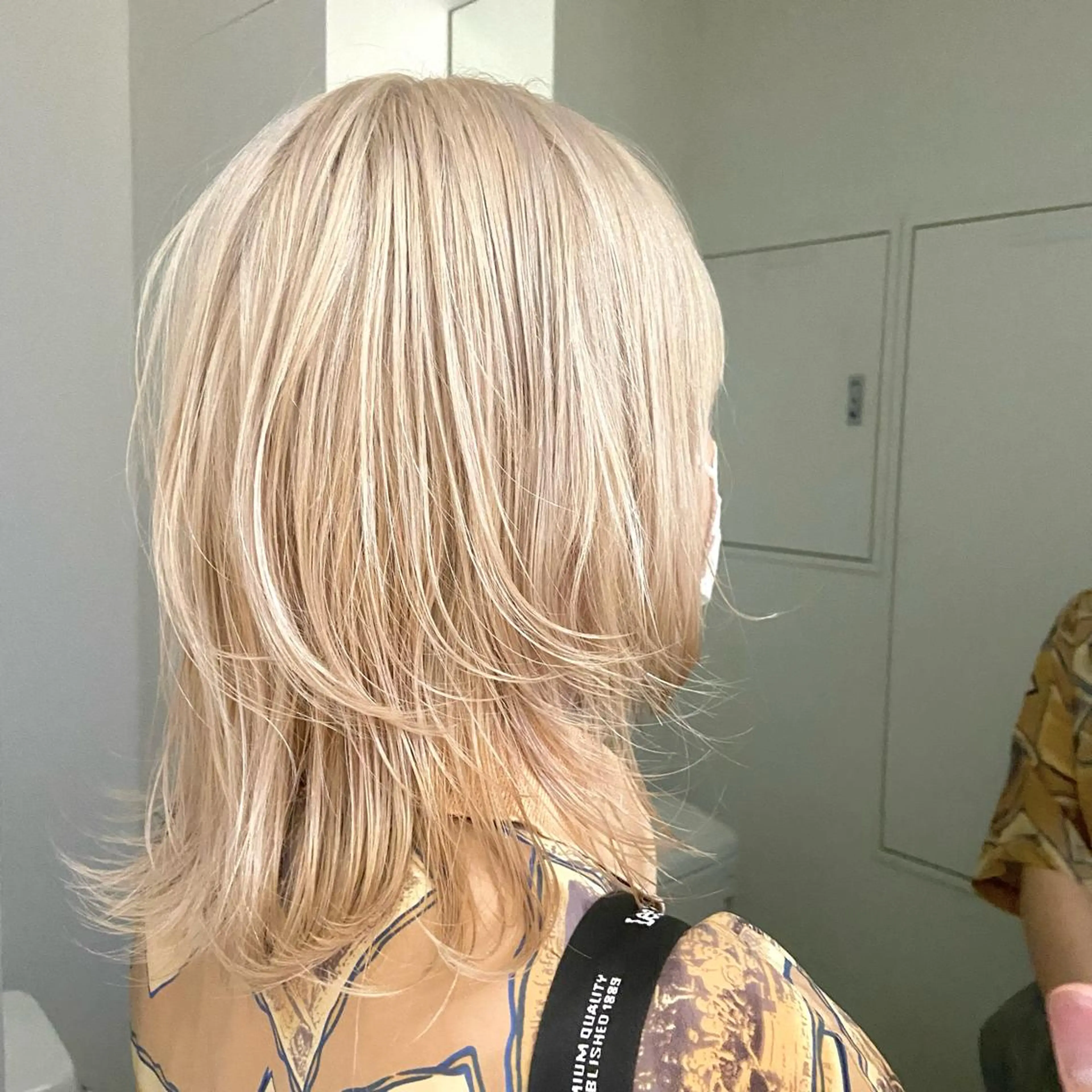 ミディアム カラー ショート/ウルフ ハイトーン/カイセイのヘアスタイル