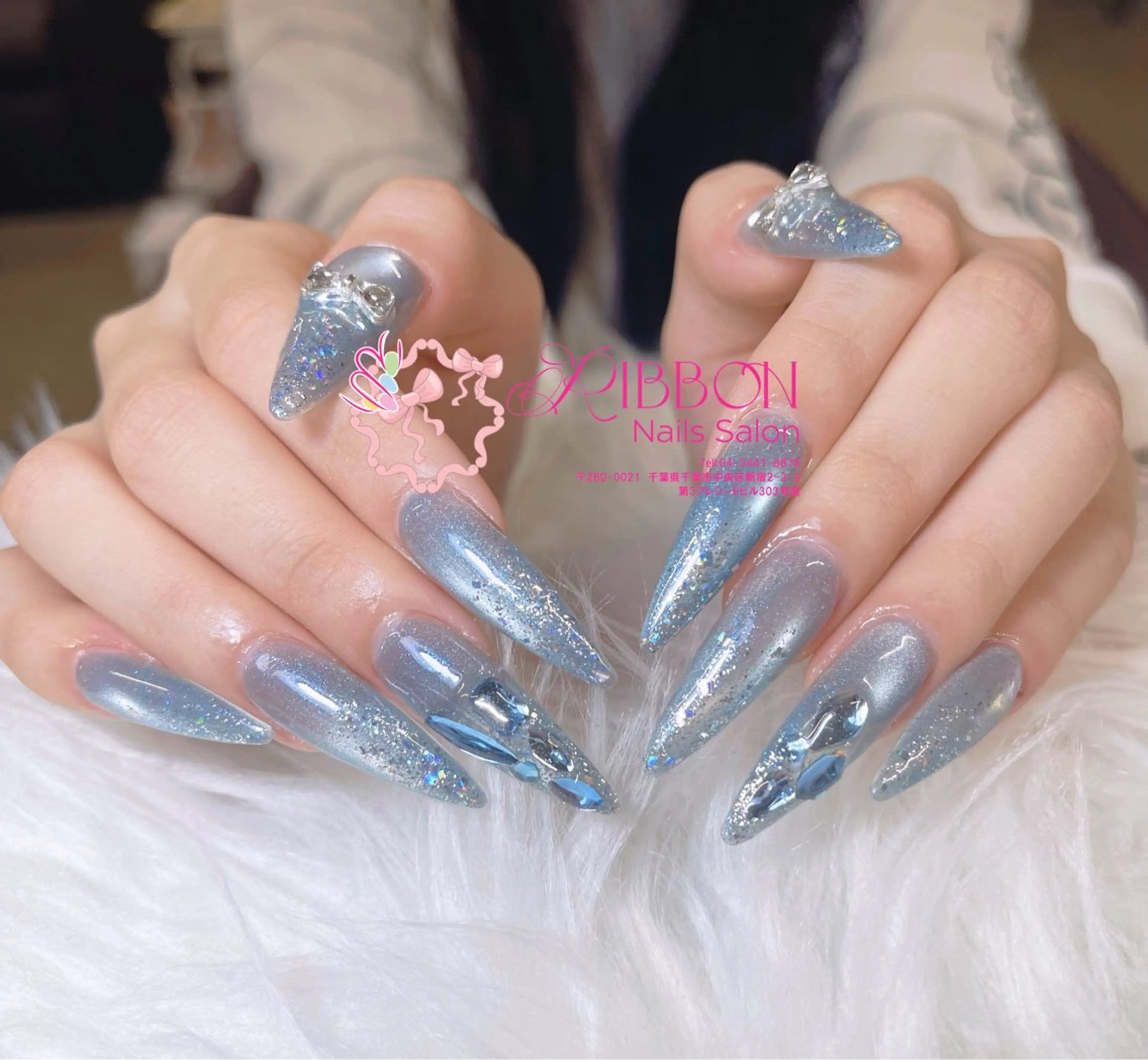 ネイル フレンチネイル ジェルネイル マグネットネイル 持ち込み ニュアンスネイル ハンドネイル Ribbonnail salonのネイルデザイン