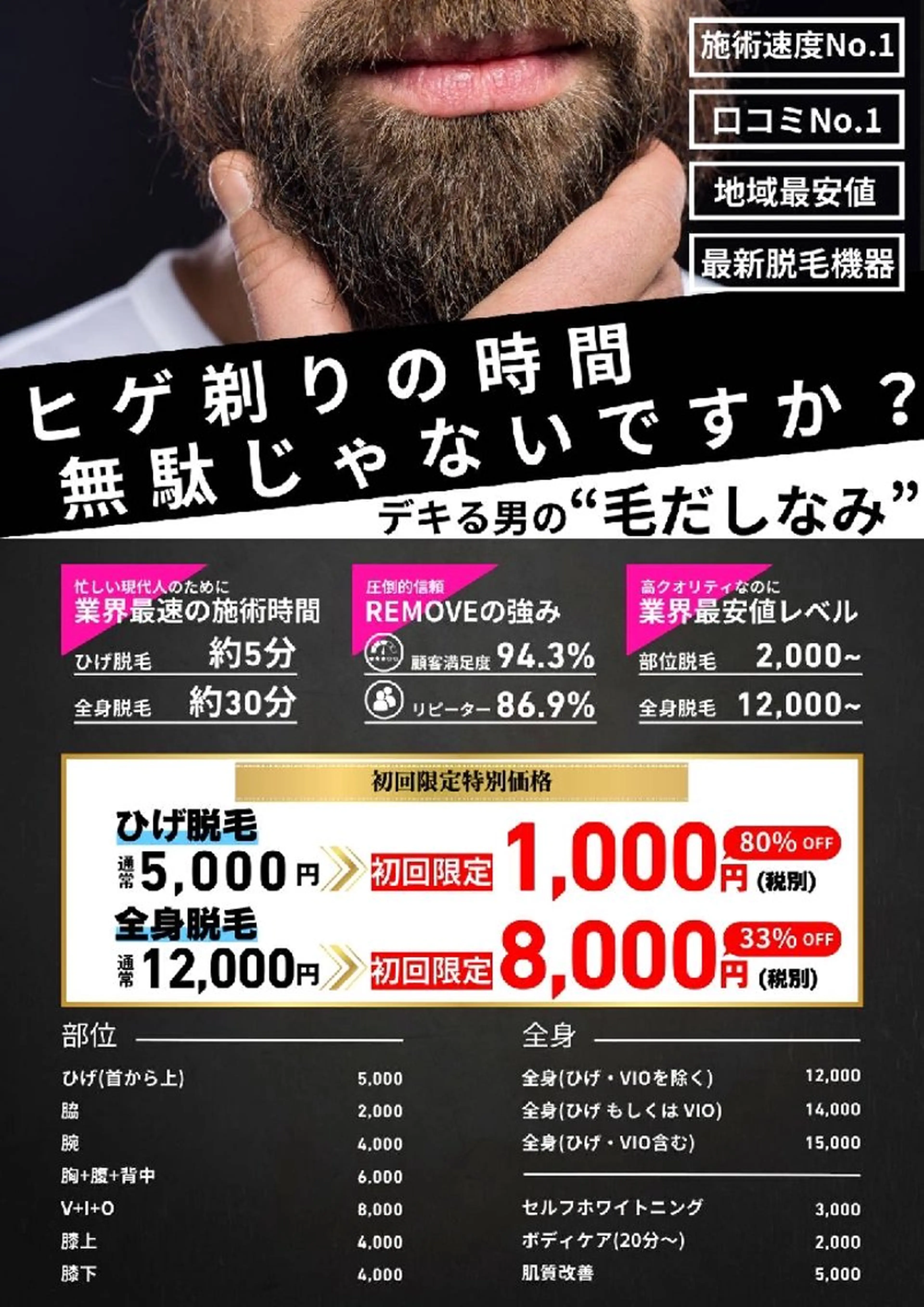 メンズ メンズ脱毛サロン リムーブのエステ・リラクイメージ