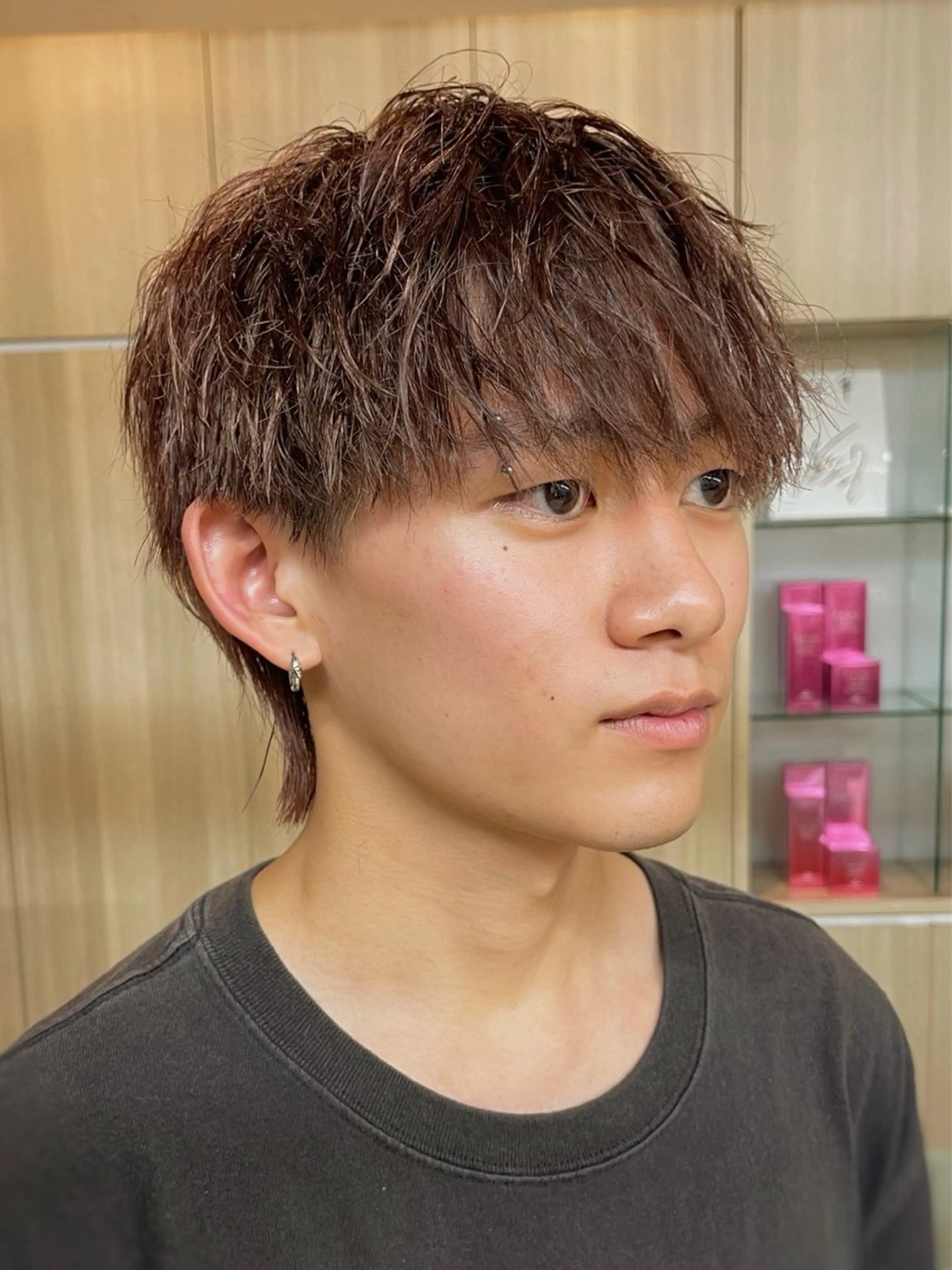 カラー メンズ 野田頭 心🌿/ボブ レイヤー/艶カラーのヘアスタイル