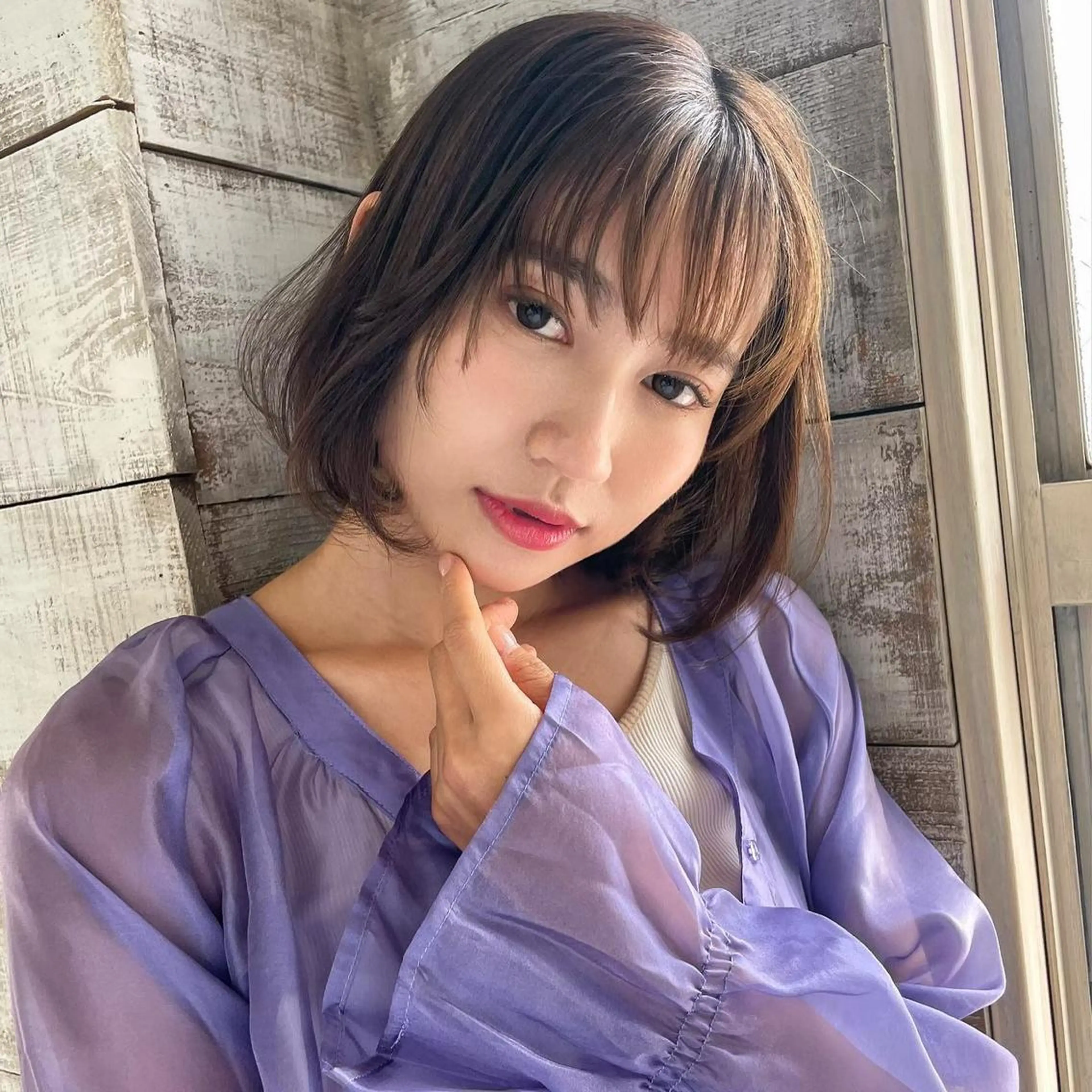 ミディアム カラー 髪質改善 トリートメント レイヤー/艶カラー /韓国ヘア/高松のヘアスタイル