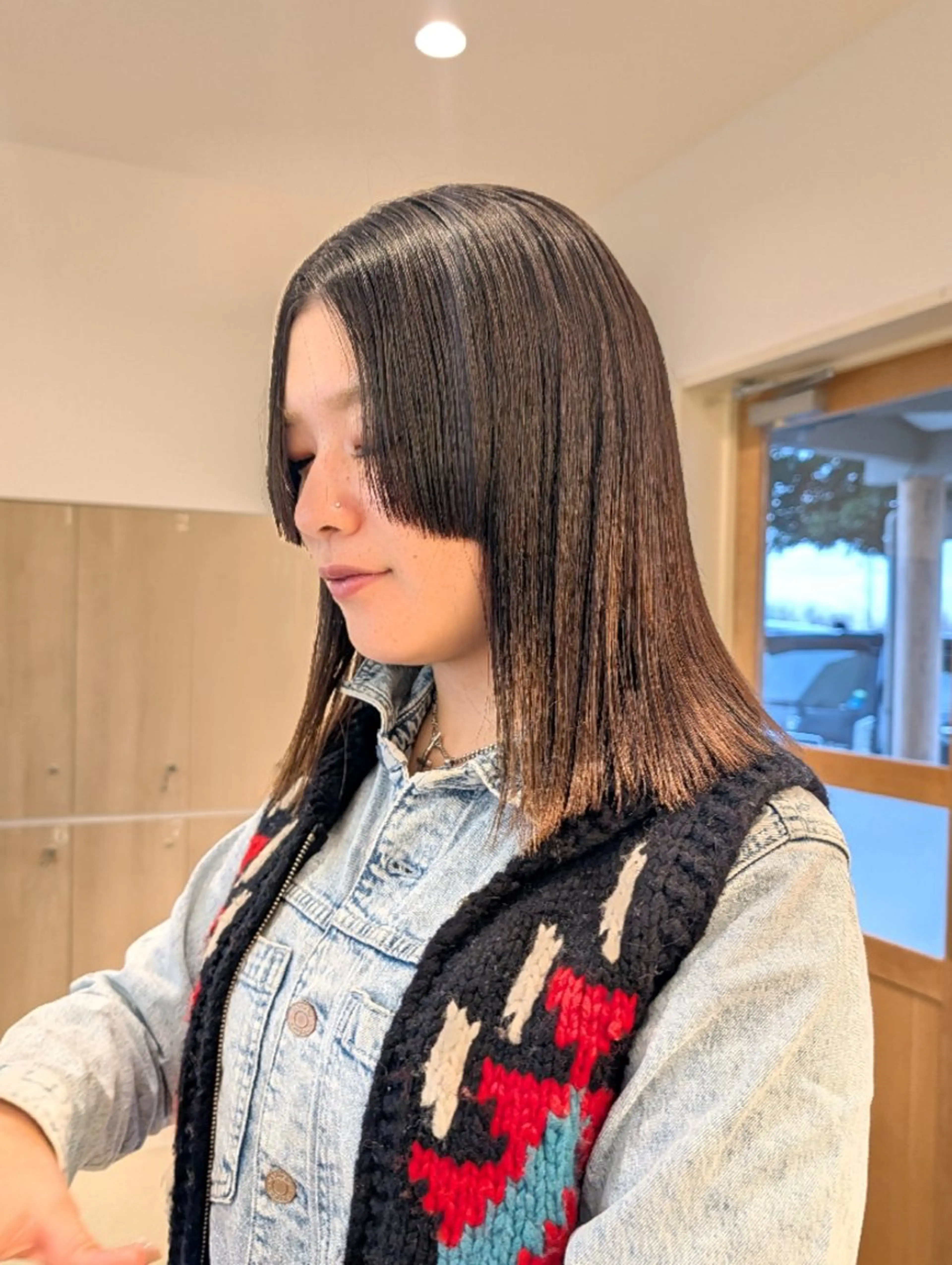 ミディアム 縮毛矯正 カット 縮毛矯正 トリートメント ルプラボウ　小野寺 菜穂/豊橋/パーマのヘアスタイル