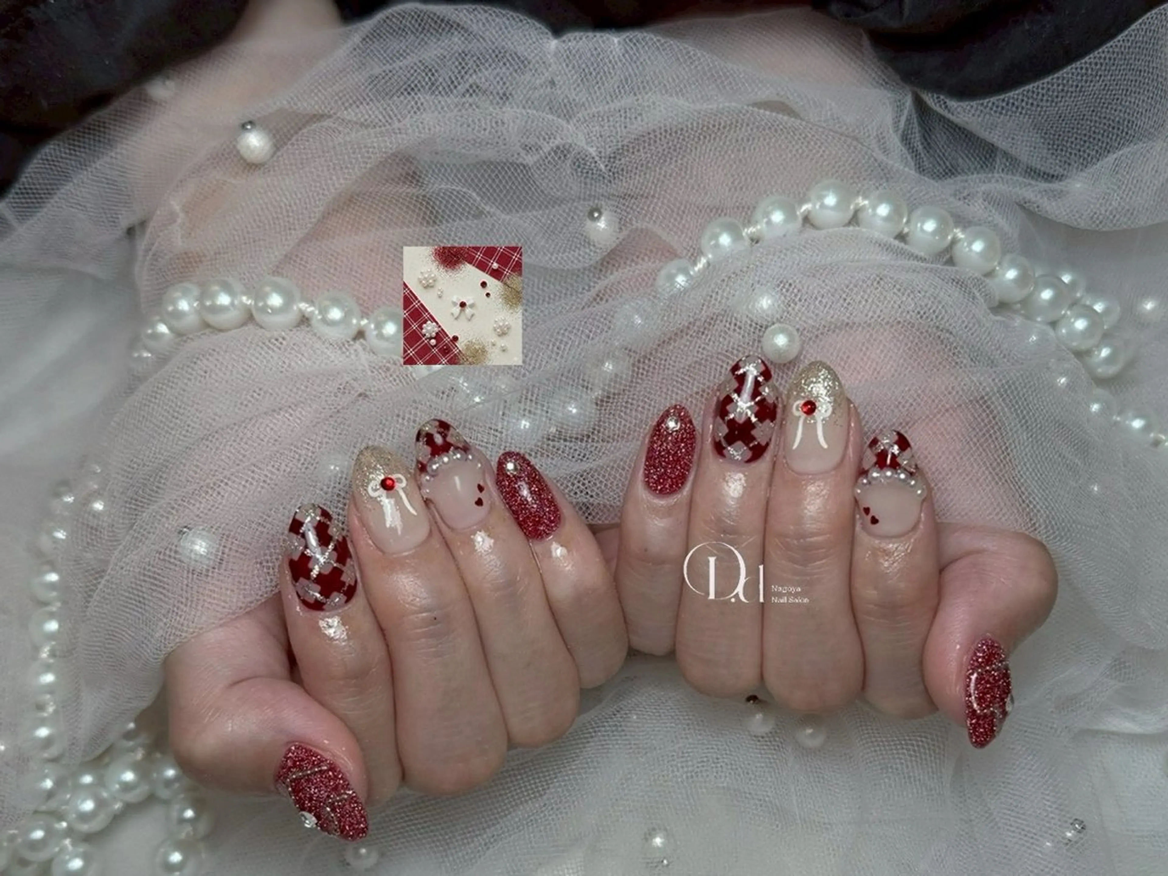 ネイル 赤色 ハンドネイル D.d ririaのネイルデザイン