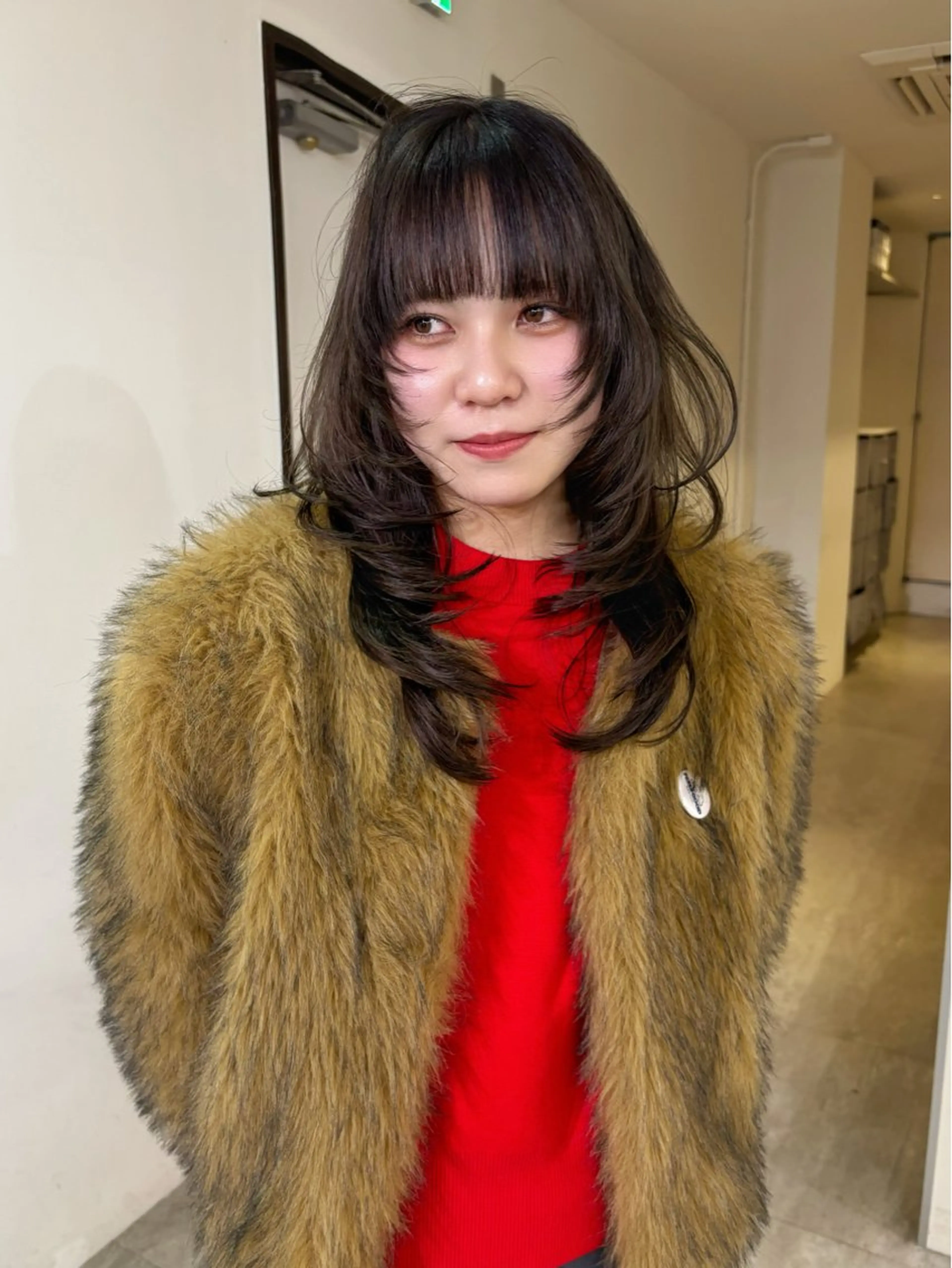 ロング カラー カット ヘアカラー mizuki/ピンク ベージュ.レイヤーのヘアスタイル