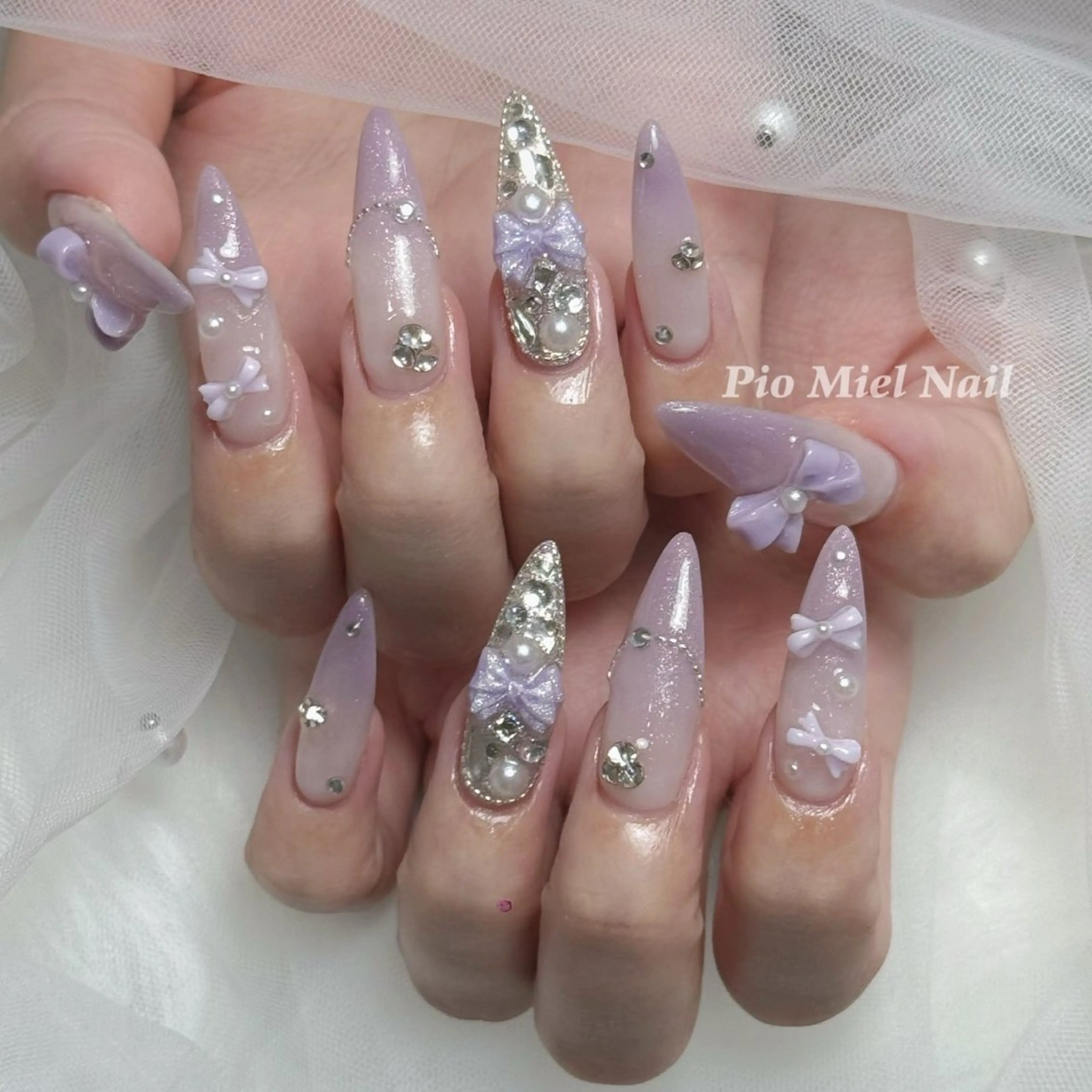 ネイル ハンドネイル HANA 長さだしのネイルデザイン