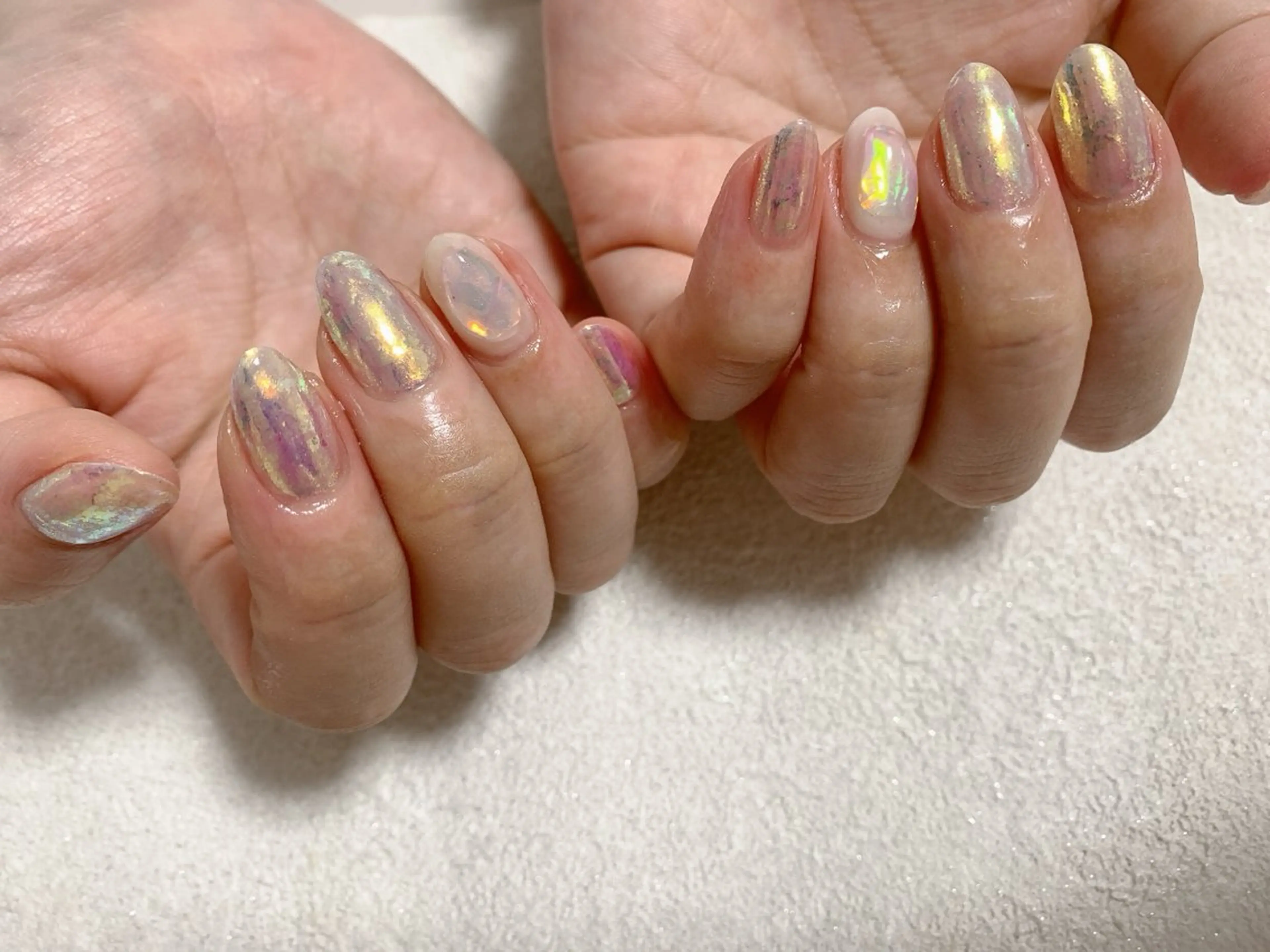 ネイル ジェルネイル 氷ネイル・うるうるネイル メンズネイル ミラーネイル パラジェル kiki nail たまプラーザのネイルデザイン
