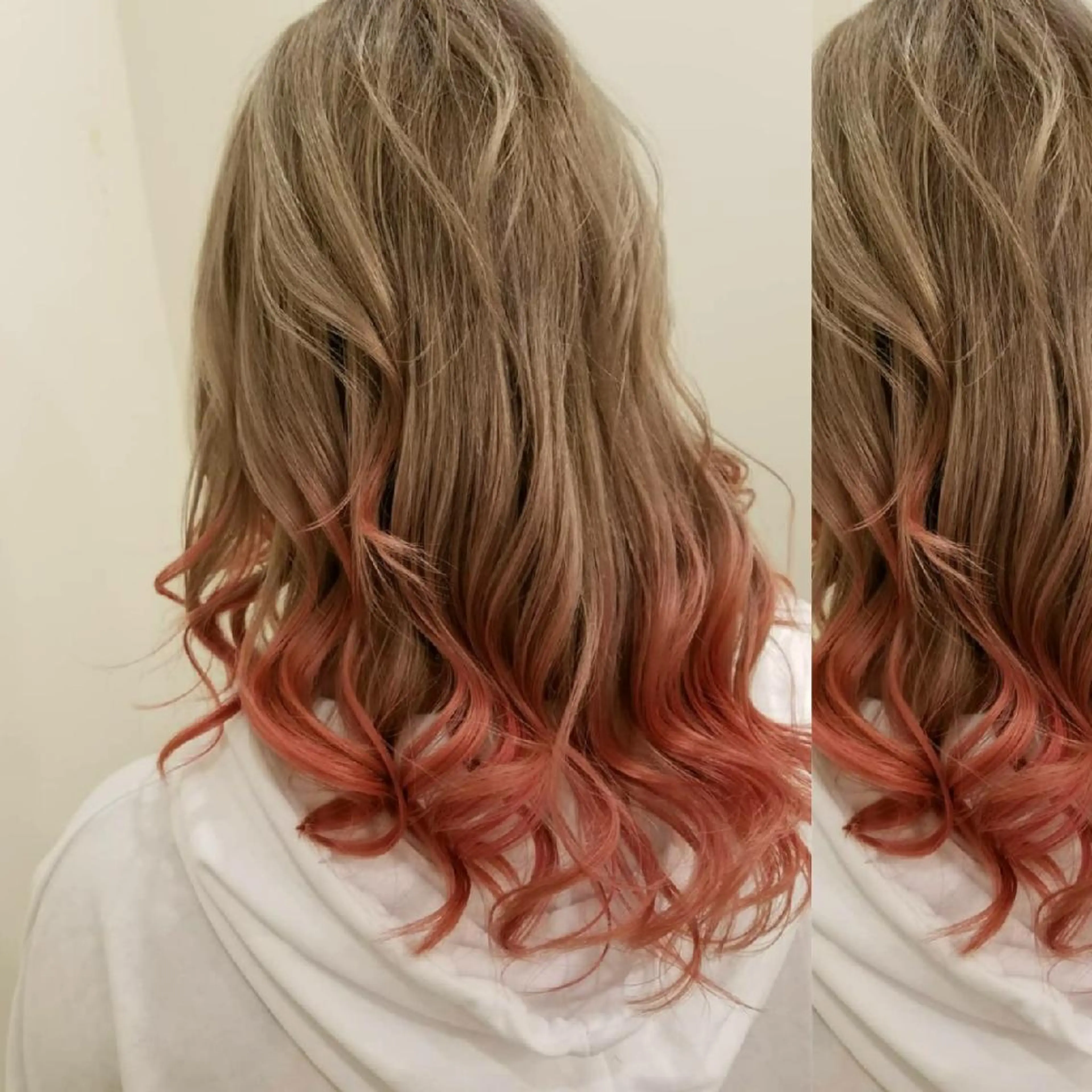セミロング カラー ピンクカラー 美谷添（ミヤゾエ） まどか大人ヘアサロンのヘアスタイル