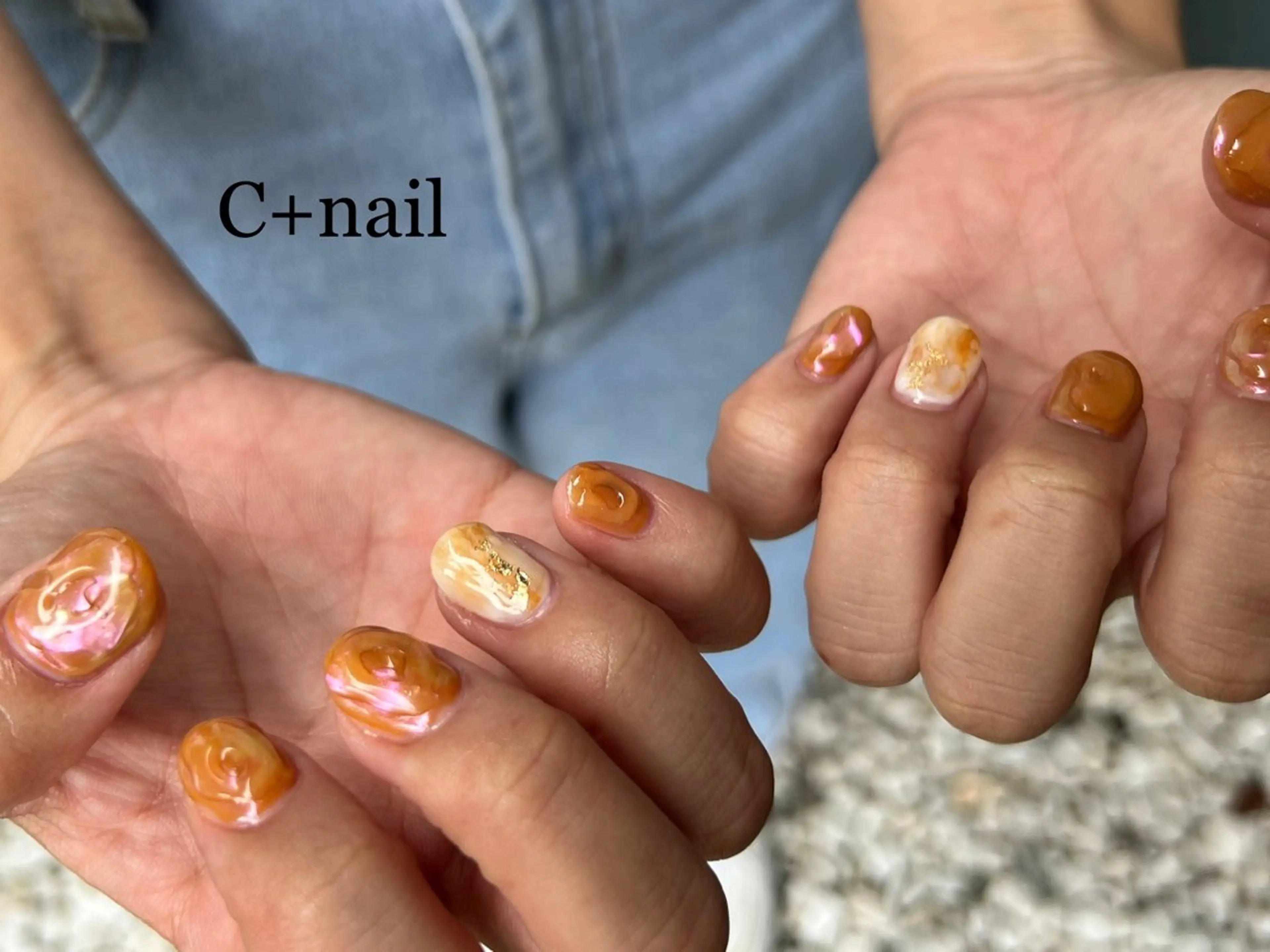 ネイル 氷ネイル・うるうるネイル ニュアンスネイル ハンドネイル ✴︎ C+nailのネイルデザイン