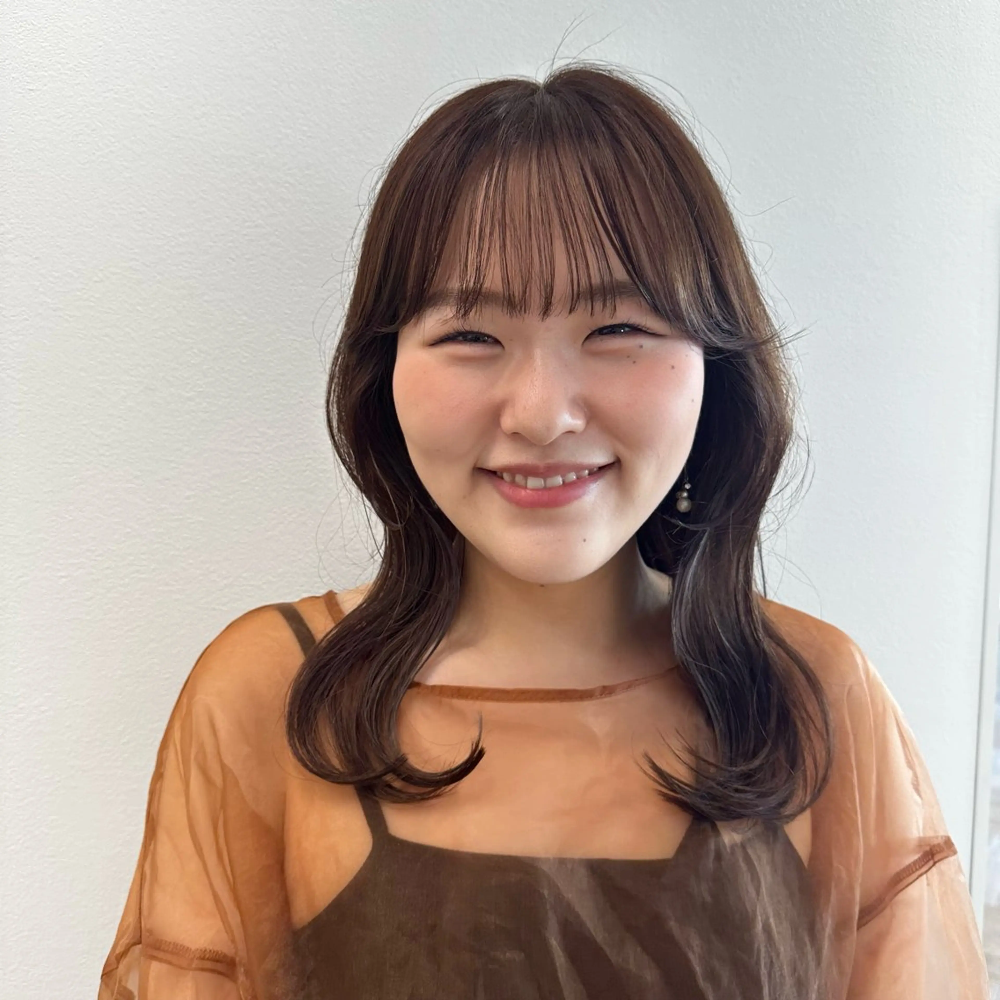 セミロング カラー カット ヘアカラー トリートメント 髪質改善/韓国/ ヘアセット/夏美のヘアスタイル