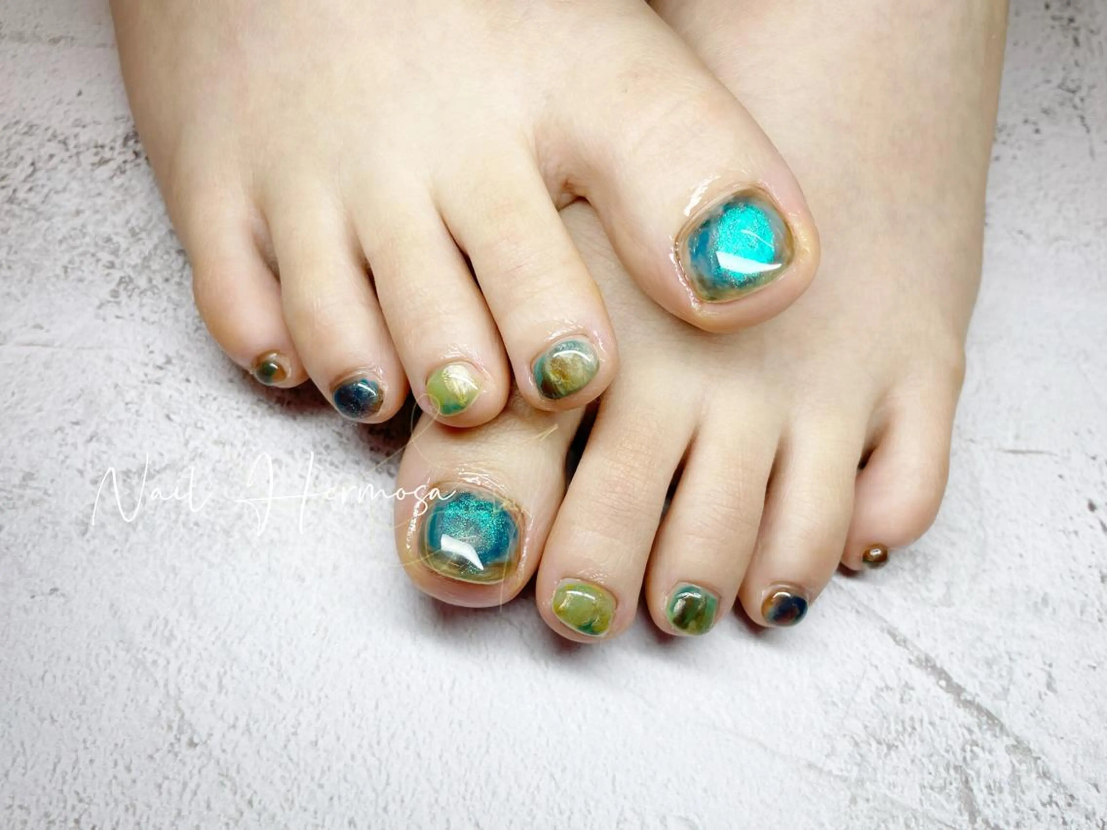 ネイル 桜ネイル 長さ出し フラッシュネイル フラワーネイル フットネイル フットネイル ネイル エルモサのネイルデザイン