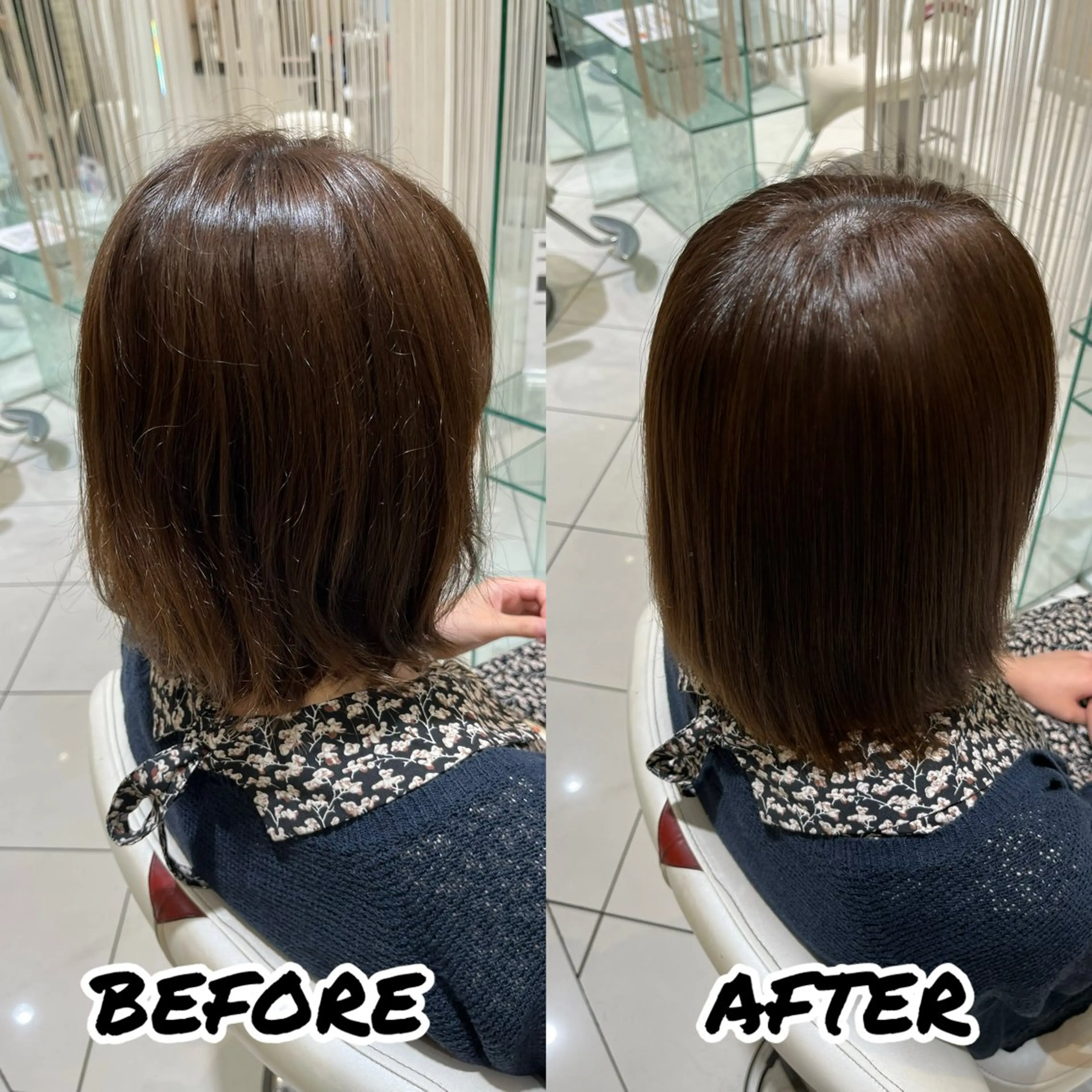 ミディアム カット 縮毛矯正 トリートメント 髪質改善美容師 鈴木のヘアスタイル