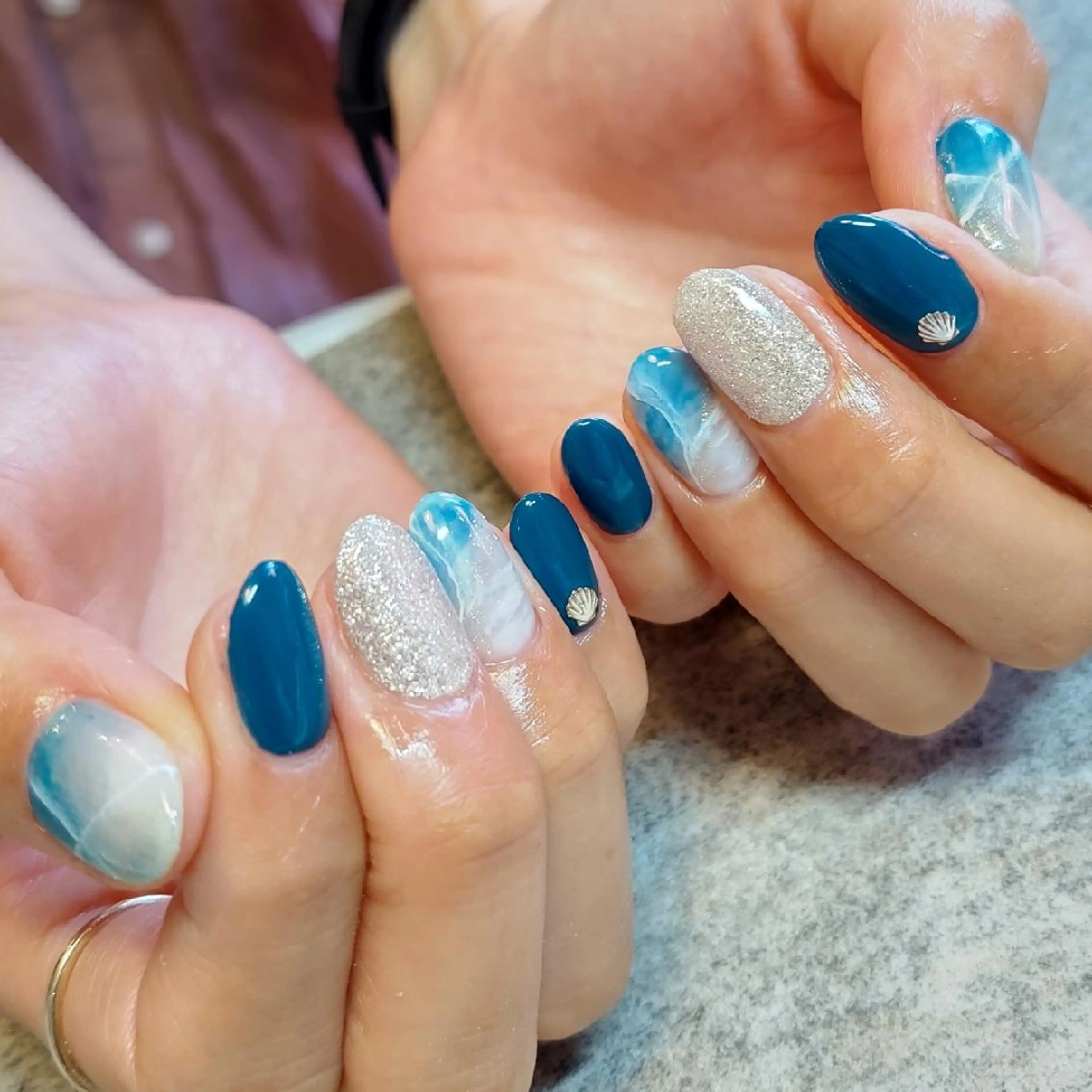 ネイル 夏ネイル ジェヌインネイル 河内のネイルデザイン